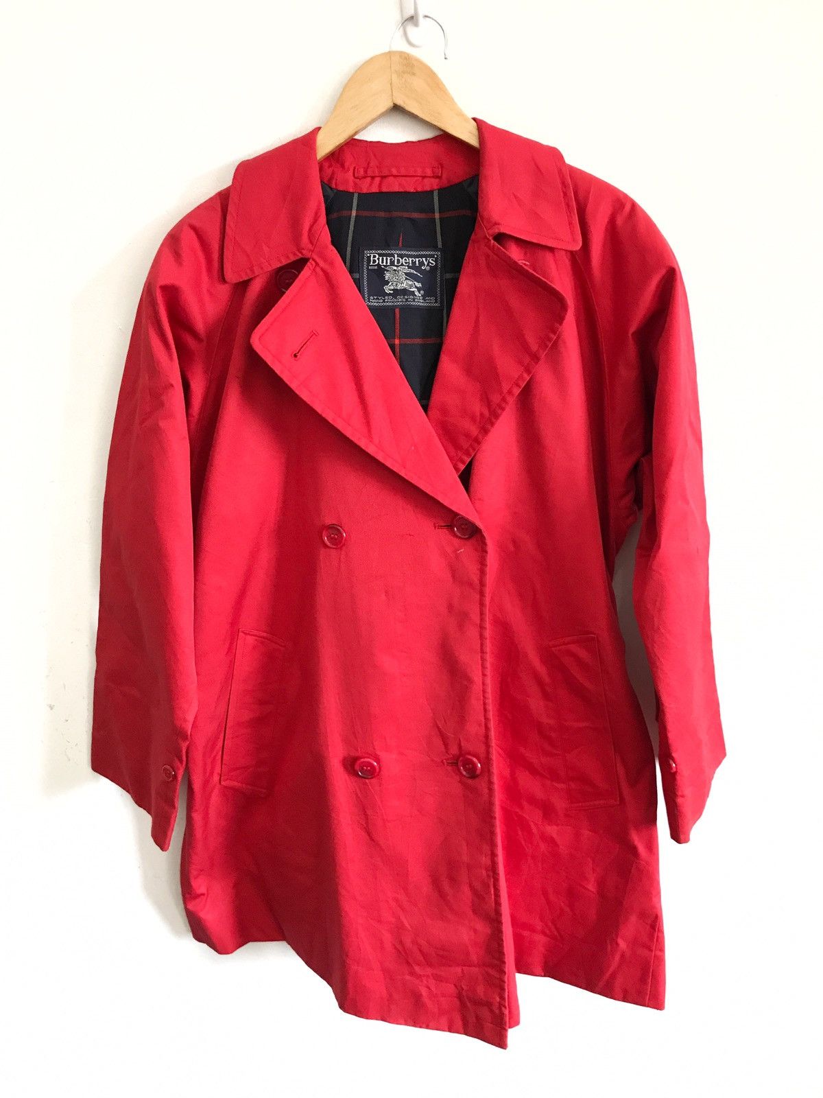 Burberry Made In England Vintage Burberry's Red Trench Coat Jacket Size US M / EU 48-50 / 2 - 2 Thumbnail