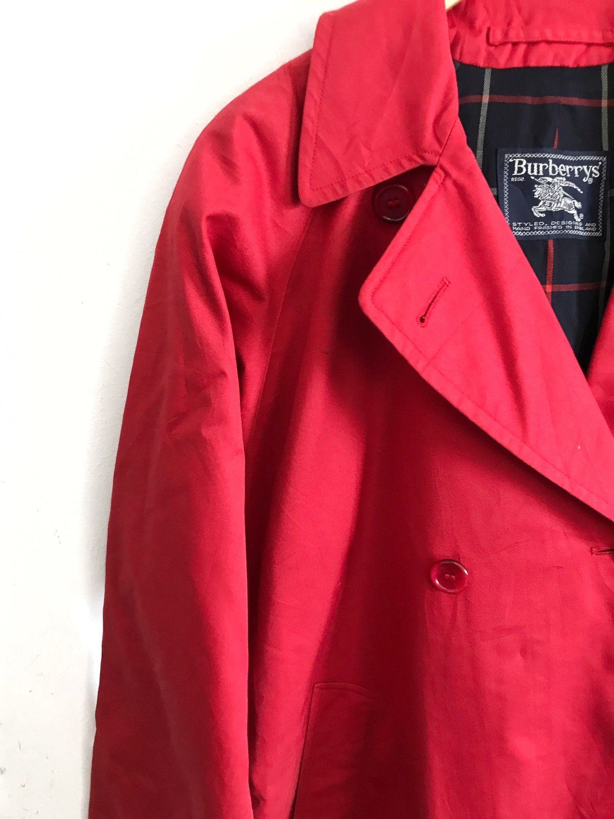 Burberry Made In England Vintage Burberry's Red Trench Coat Jacket Size US M / EU 48-50 / 2 - 3 Thumbnail