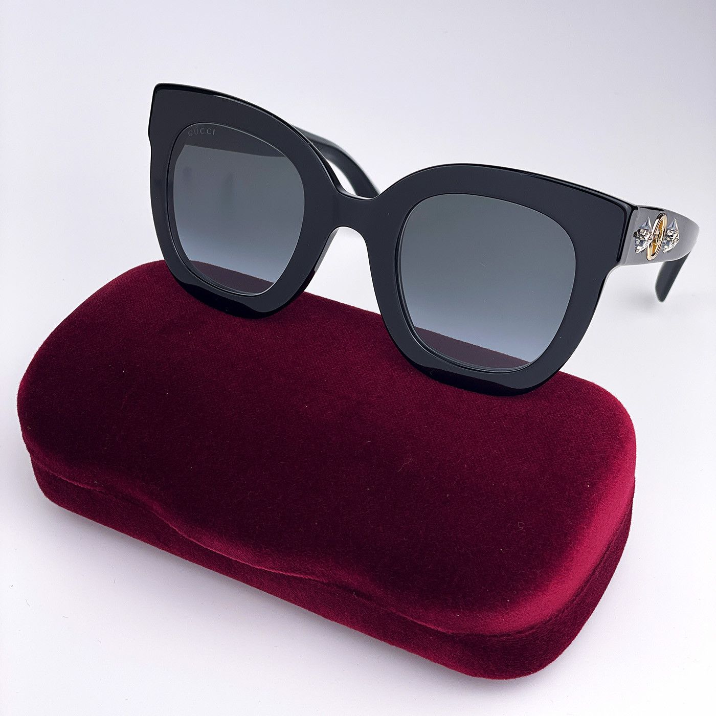 NEW Gucci GG0208S 001 Gradient Square Women Sunglasses display picture 1