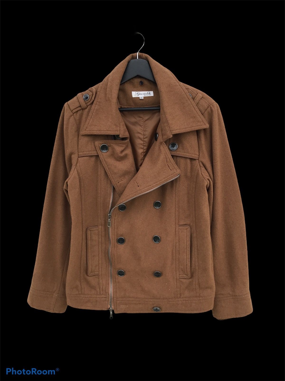 In The Attic Japanese Brand In The Attic Wool Double Collar Biker Jacket Size US S / EU 44-46 / 1 - 1 Thumbnail