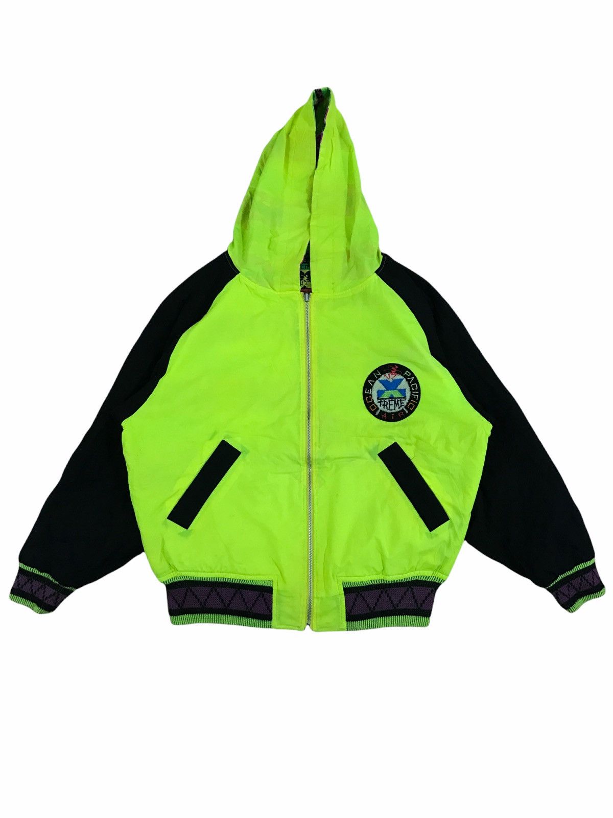 Ocean Pacific × Vintage 90s Reversible Ocean Pacific Neon Multicolour Hoodie Size US M / EU 48-50 / 2 - 2 Thumbnail