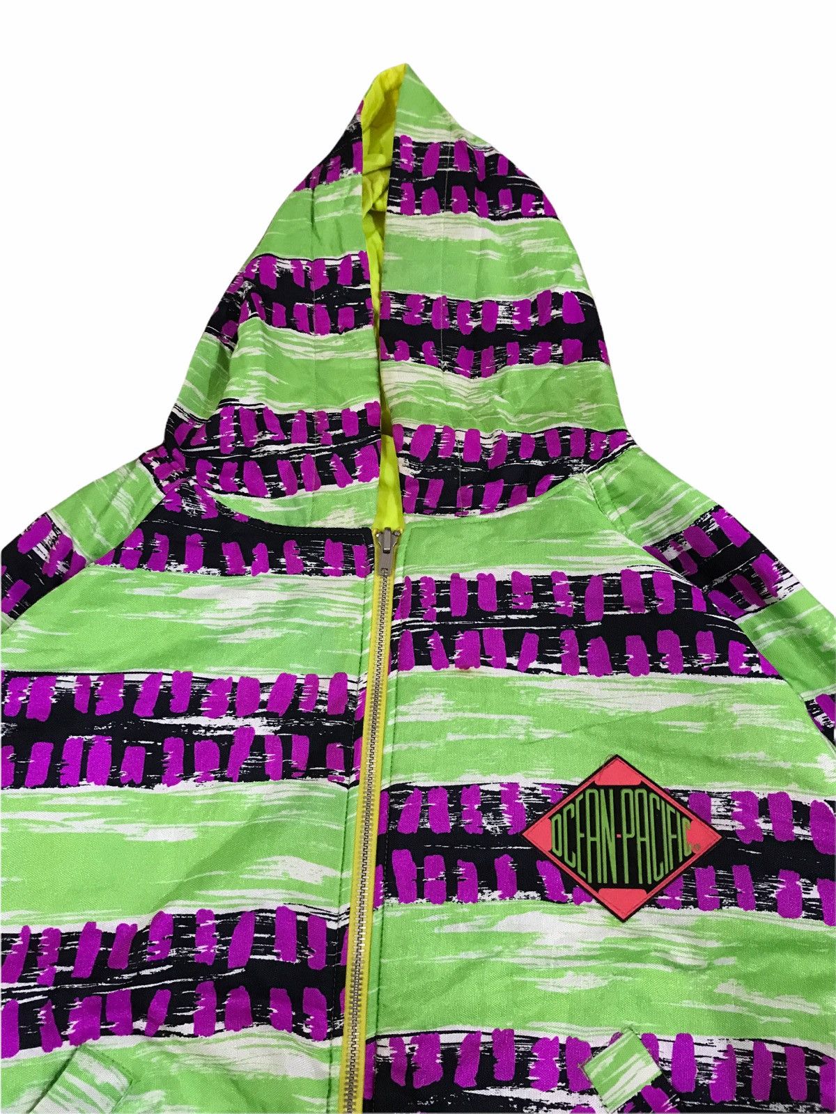 Ocean Pacific × Vintage 90s Reversible Ocean Pacific Neon Multicolour Hoodie Size US M / EU 48-50 / 2 - 5 Thumbnail
