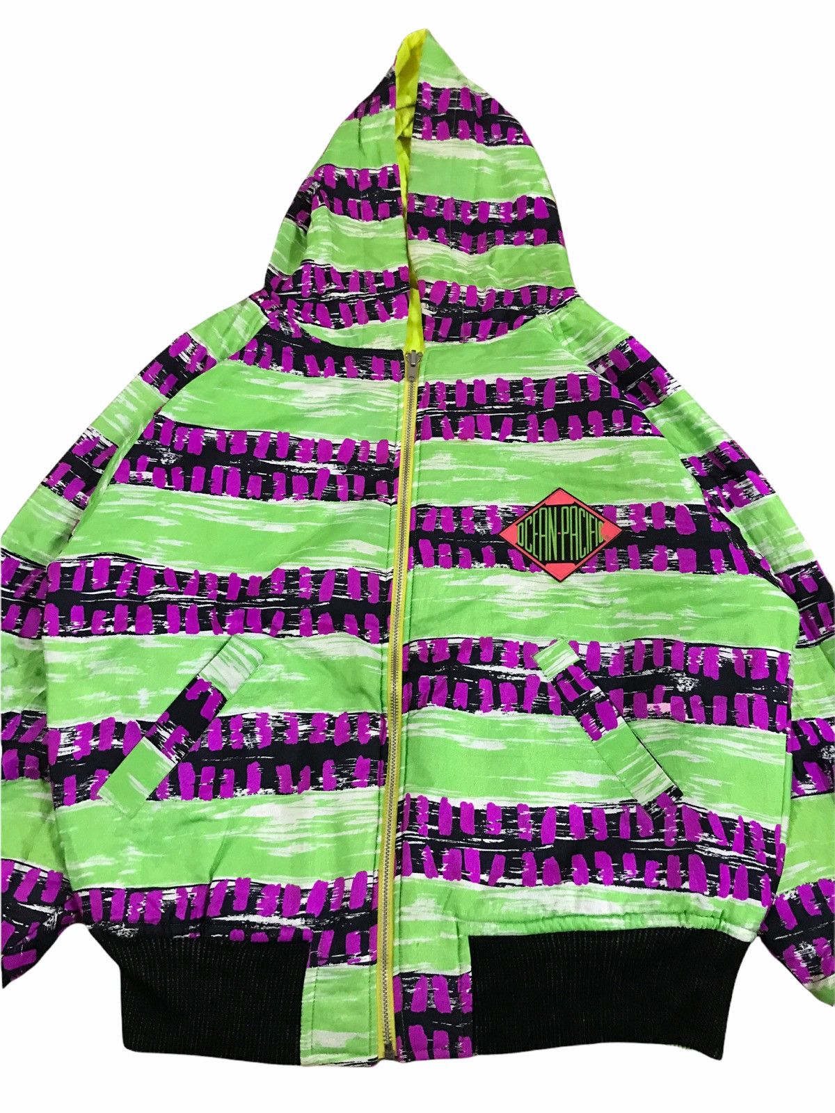 Ocean Pacific × Vintage 90s Reversible Ocean Pacific Neon Multicolour Hoodie Size US M / EU 48-50 / 2 - 6 Thumbnail
