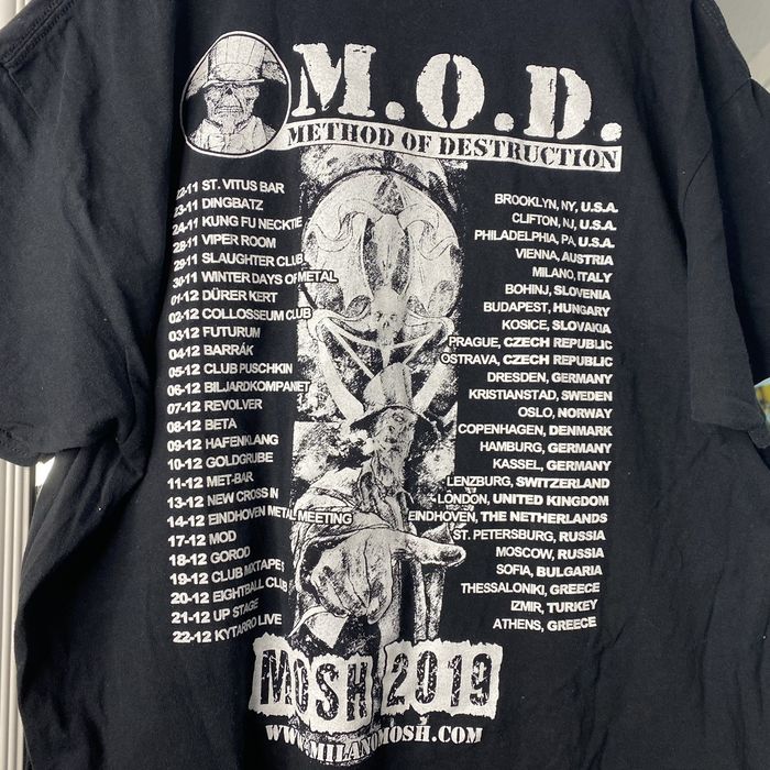 Band tees m o d method of destruction band tour t shirt grailed