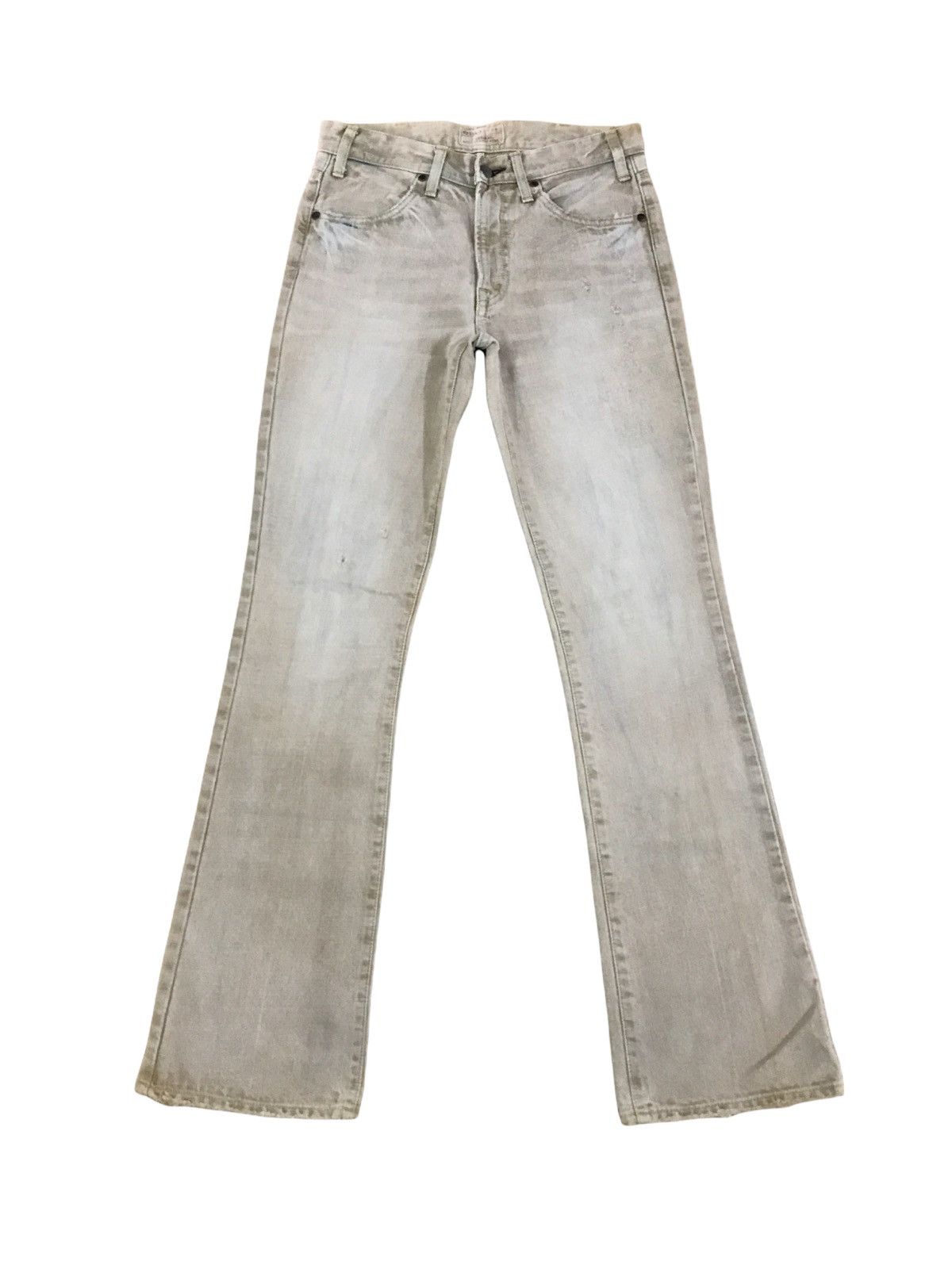 image of Beauty Beast x Distressed Denim Flare Jeans Spellbound Flare Acid Wash Faded Kapital Style in Beige