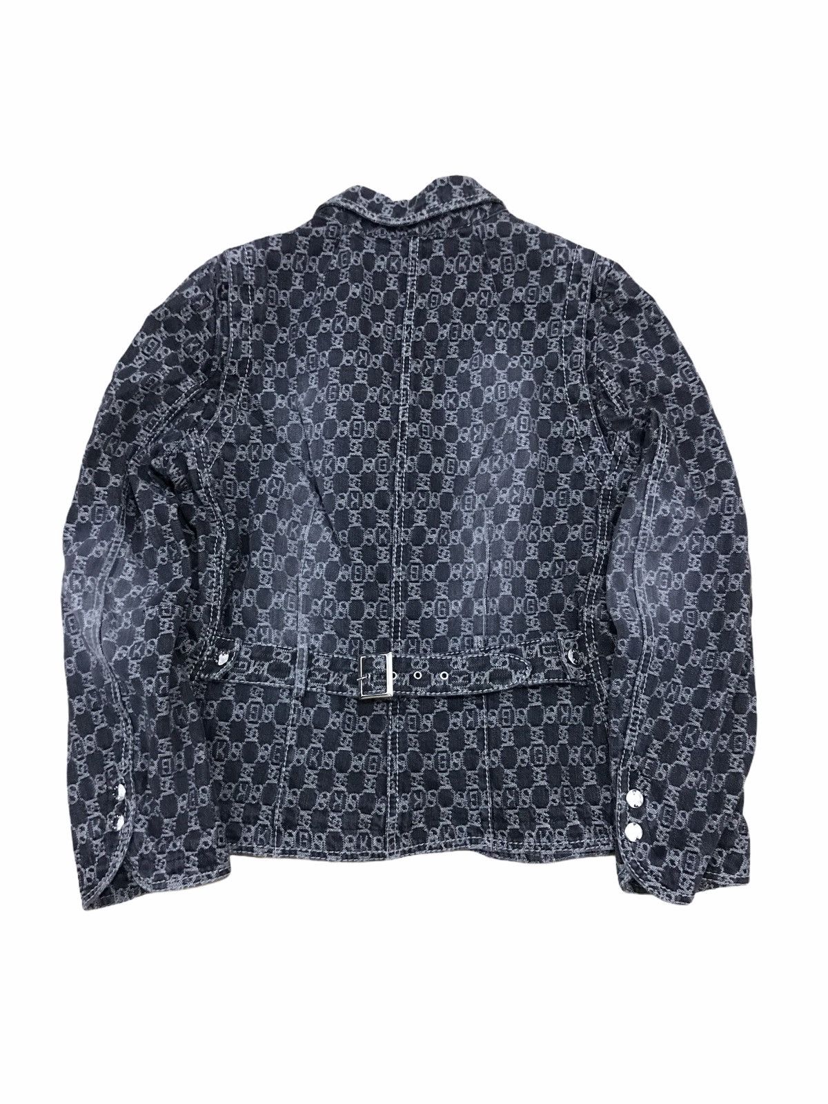 Japanese Brand Made in Japan Distressed Monogram Denim Jacket Size US S / EU 44-46 / 1 - 2 Thumbnail