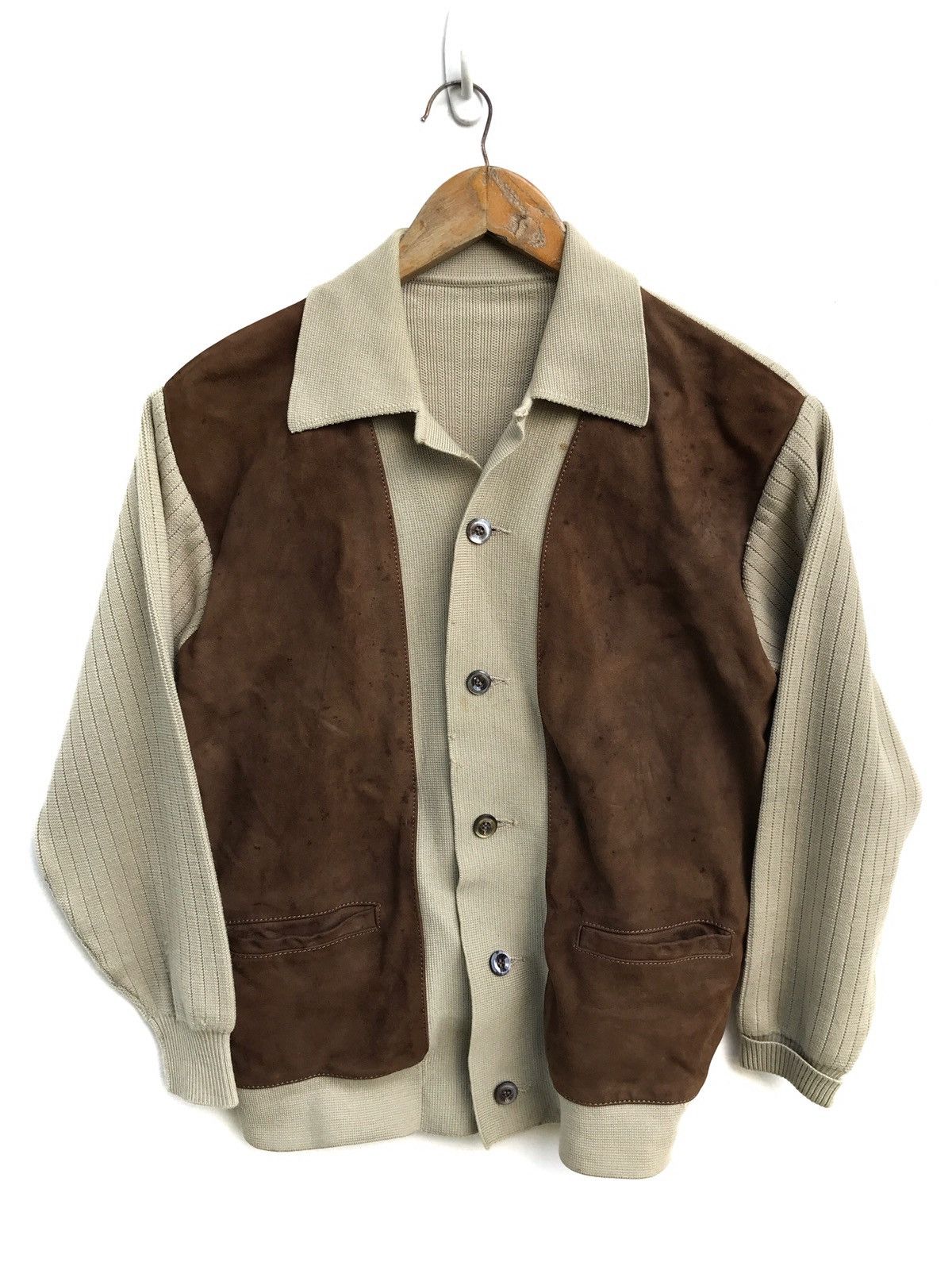 Leather × Vintage Vintage Leather Button Wool Jacket Size US S / EU 44-46 / 1 - 1 Thumbnail