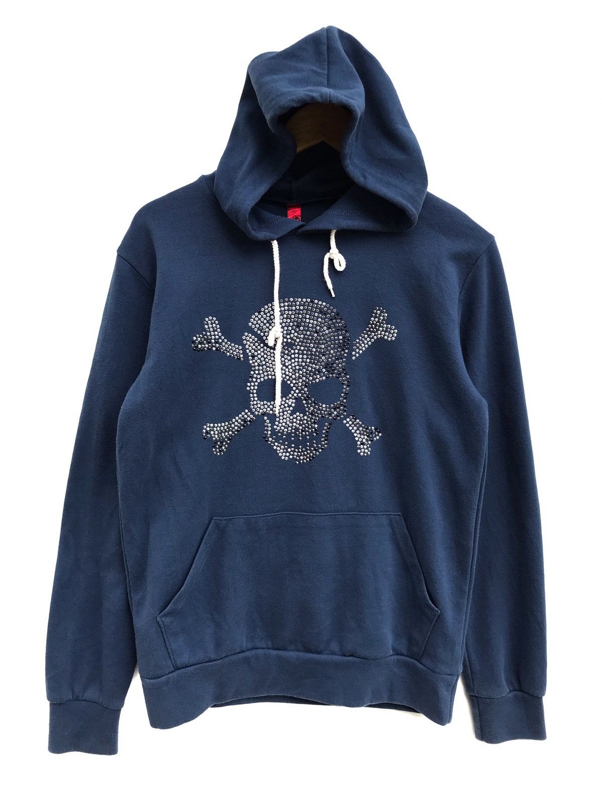 image of Skulls Hey Man Skull Hoodie Sweatshirt Mastermind in Blue, Men's (Size Small)