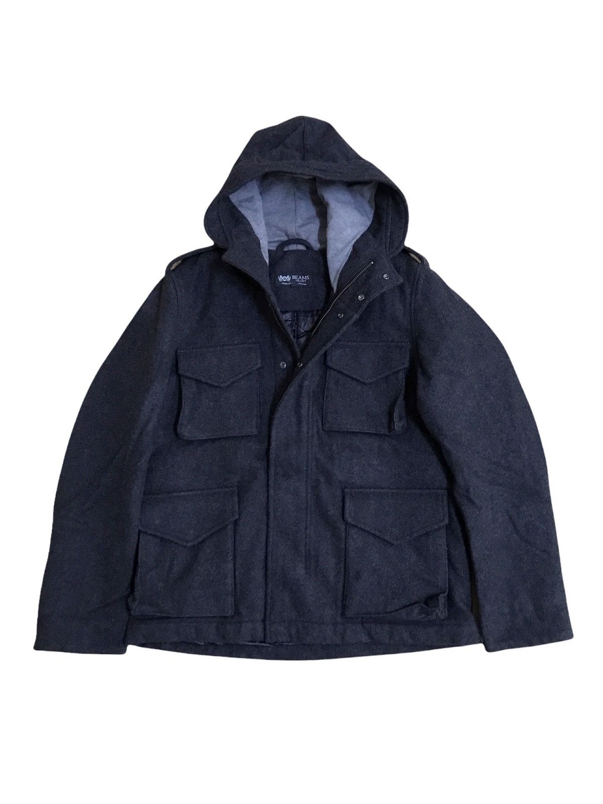 Beams Plus Beams Japan Hoodie Heavy Wool Jacket Size US S / EU 44-46 / 1 - 1 Thumbnail