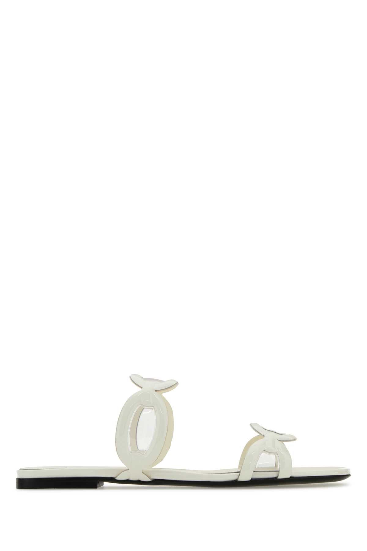 サンダル・ミュール VALENTINO Ivory PVC Valentino Garavani Chain 1967 slippers Valentino Ivory Pvc Valentino Garavani Chain 1967 Slippers