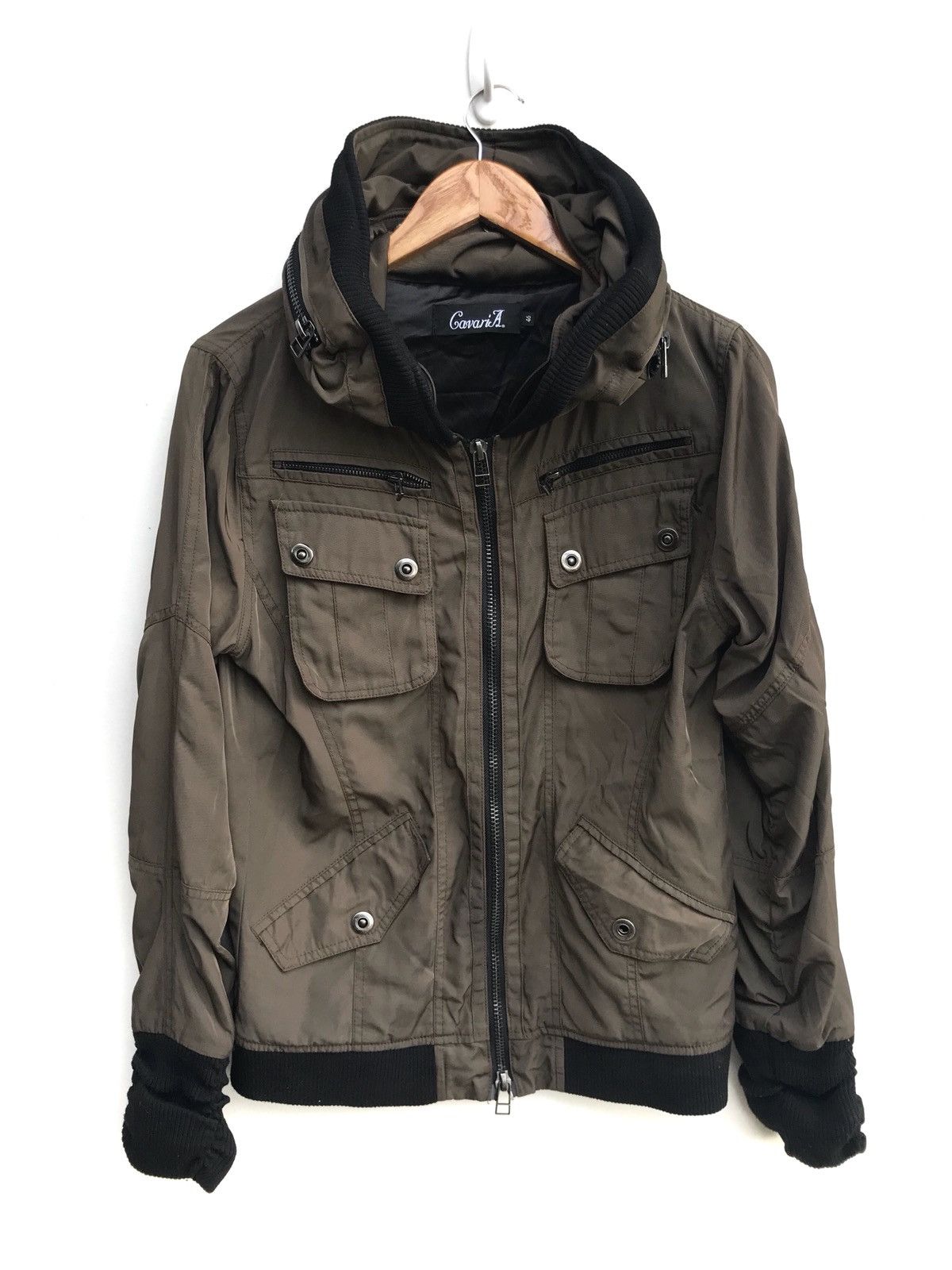 image of Cavari A Tactical Hidden Hoodie Jacket in Green, Men's (Size Small)