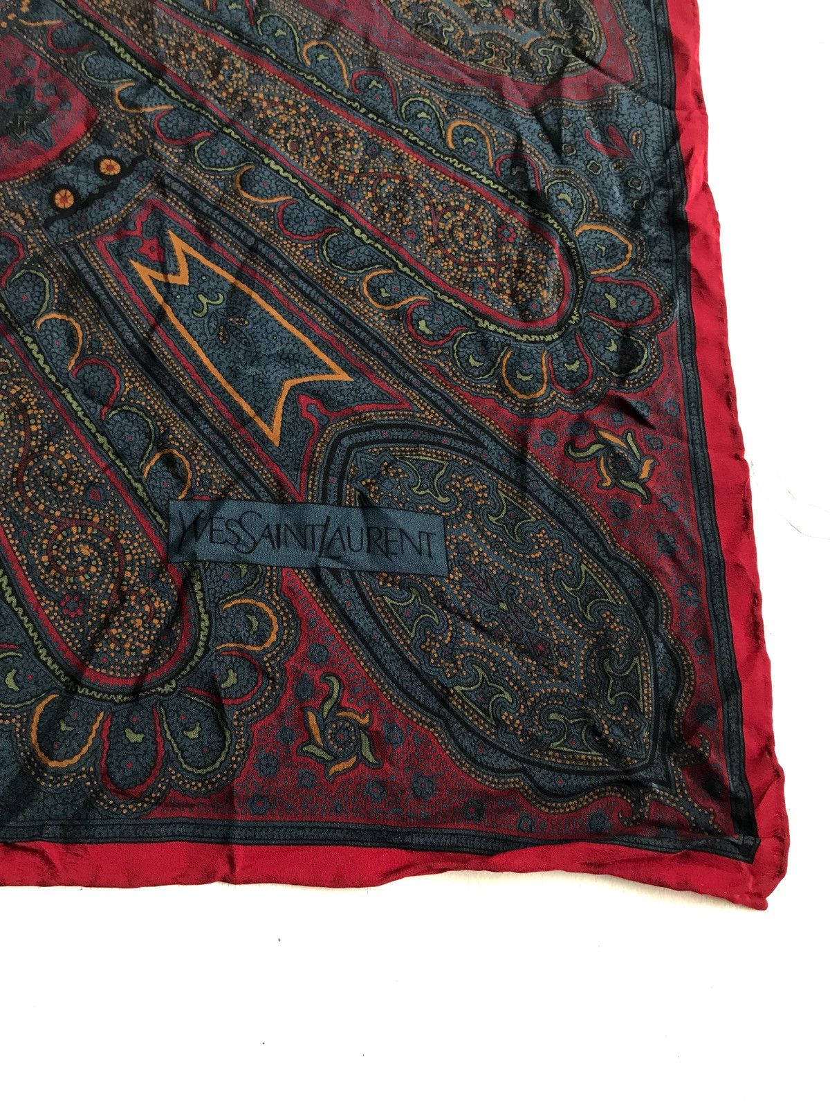 Saint Laurent Paris × Yves Saint Laurent Silk Big Scarf Size ONE SIZE - 3 Thumbnail