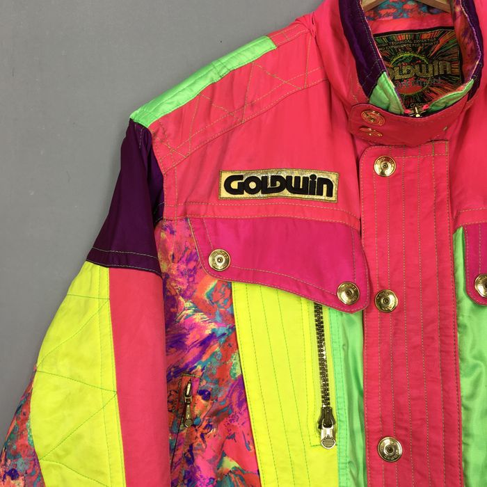 Vintage Goldwin Multicolor Ski Wear Hoodie Bomber Jacket Large Goldwin Neon  Skiing Jacket Cold Weather Winter Wear Retro Jacket Size L