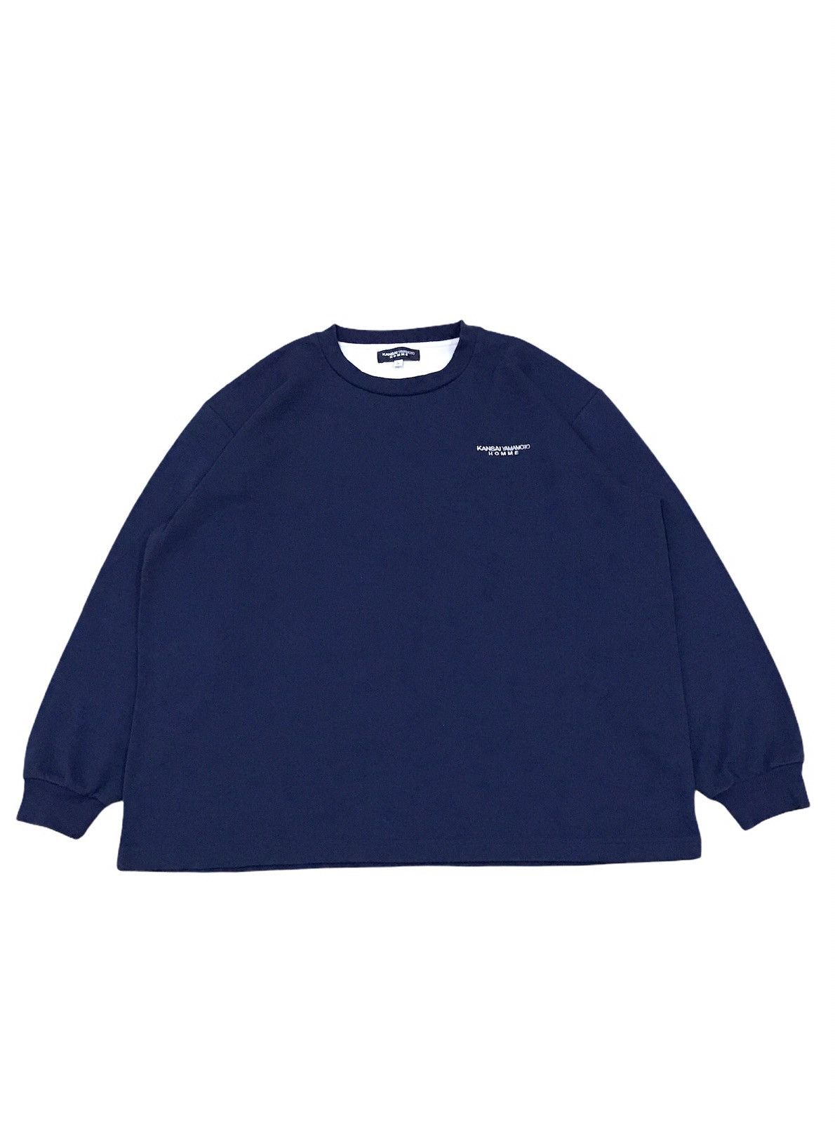 Kansai Yamamoto Kansai Yamamoto Homme Navy Chest Logo Spell Out Sweatshirt Size US L / EU 52-54 / 3 - 1 Thumbnail