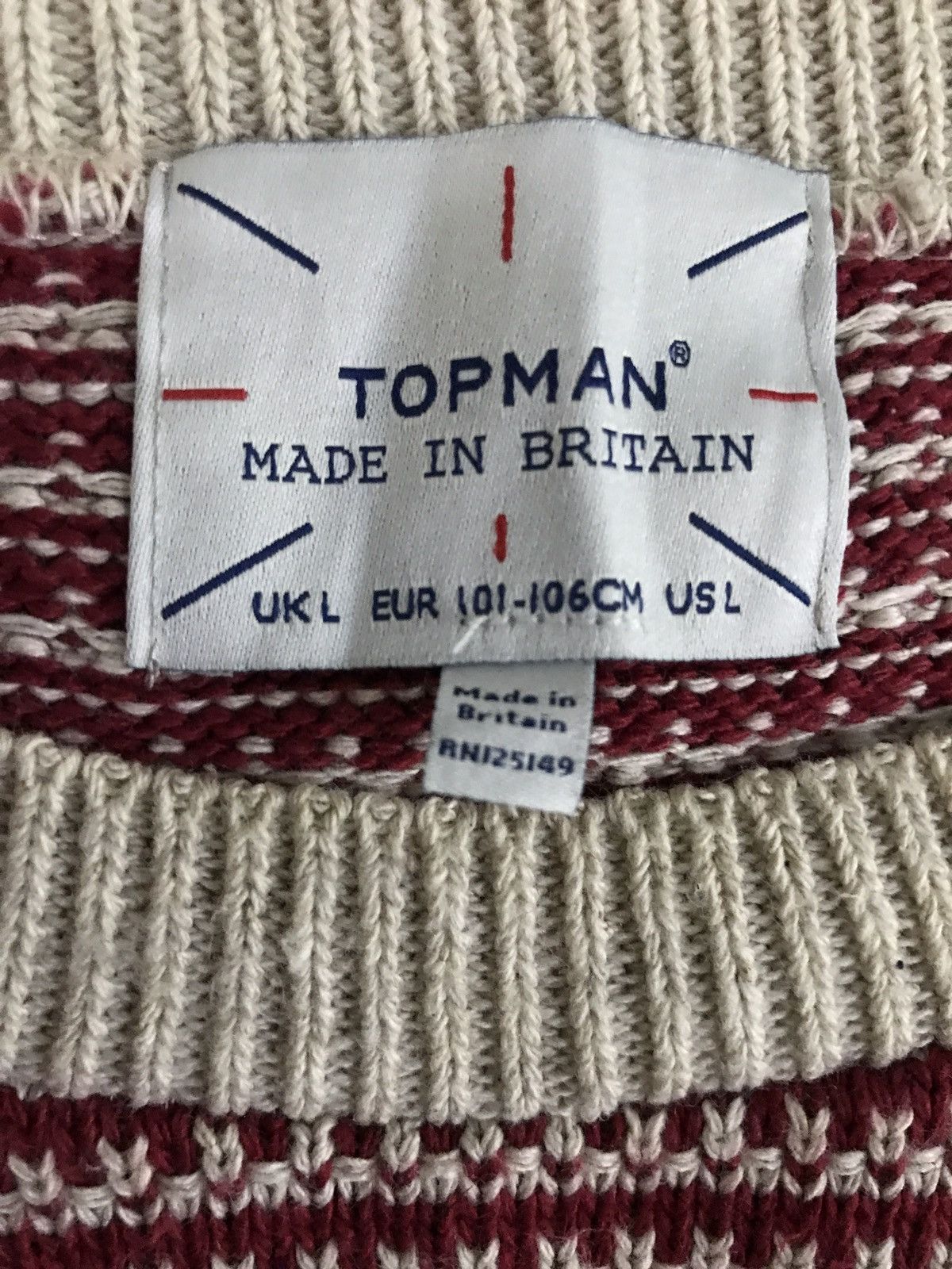 Topman Topman Made In Britain Hand Knit Sweater Nice Design Size US L / EU 52-54 / 3 - 5 Thumbnail