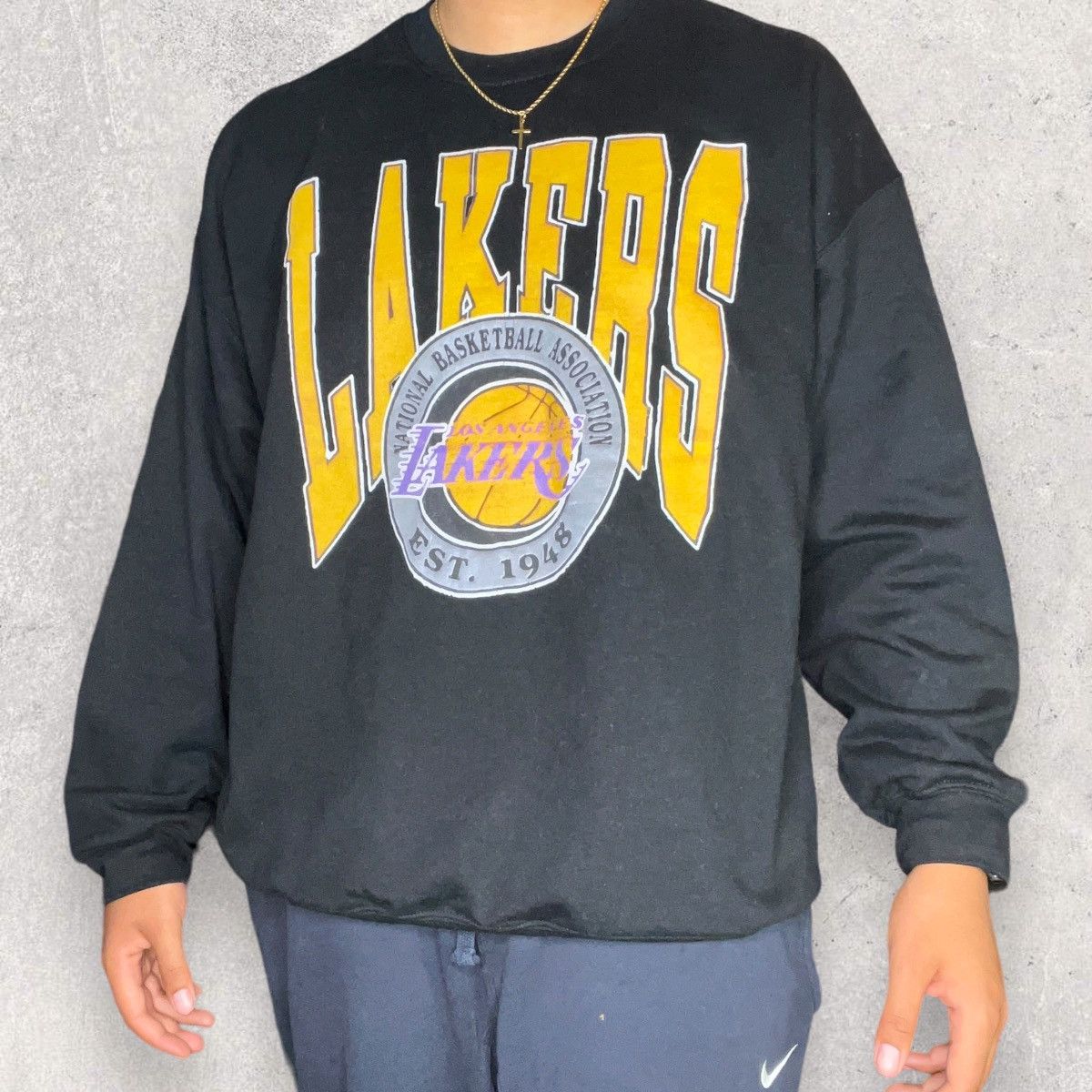 Vintage 1994 LA Lakers Vintage 90s Crewneck Sweatshirt reprint Size US M / EU 48-50 / 2 - 2 Thumbnail