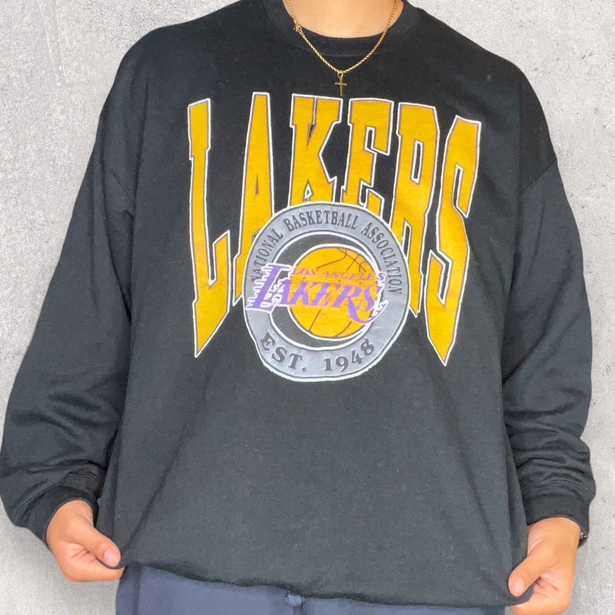 Vintage 1994 LA Lakers Vintage 90s Crewneck Sweatshirt reprint Size US M / EU 48-50 / 2 - 8 Thumbnail