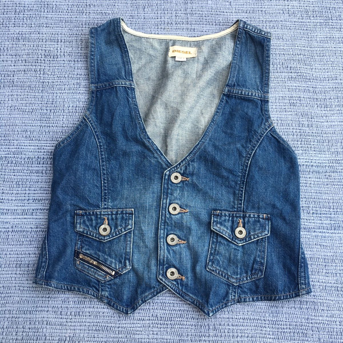 Image of Diesel Denim Vest in Blue, Men's (Size Small)