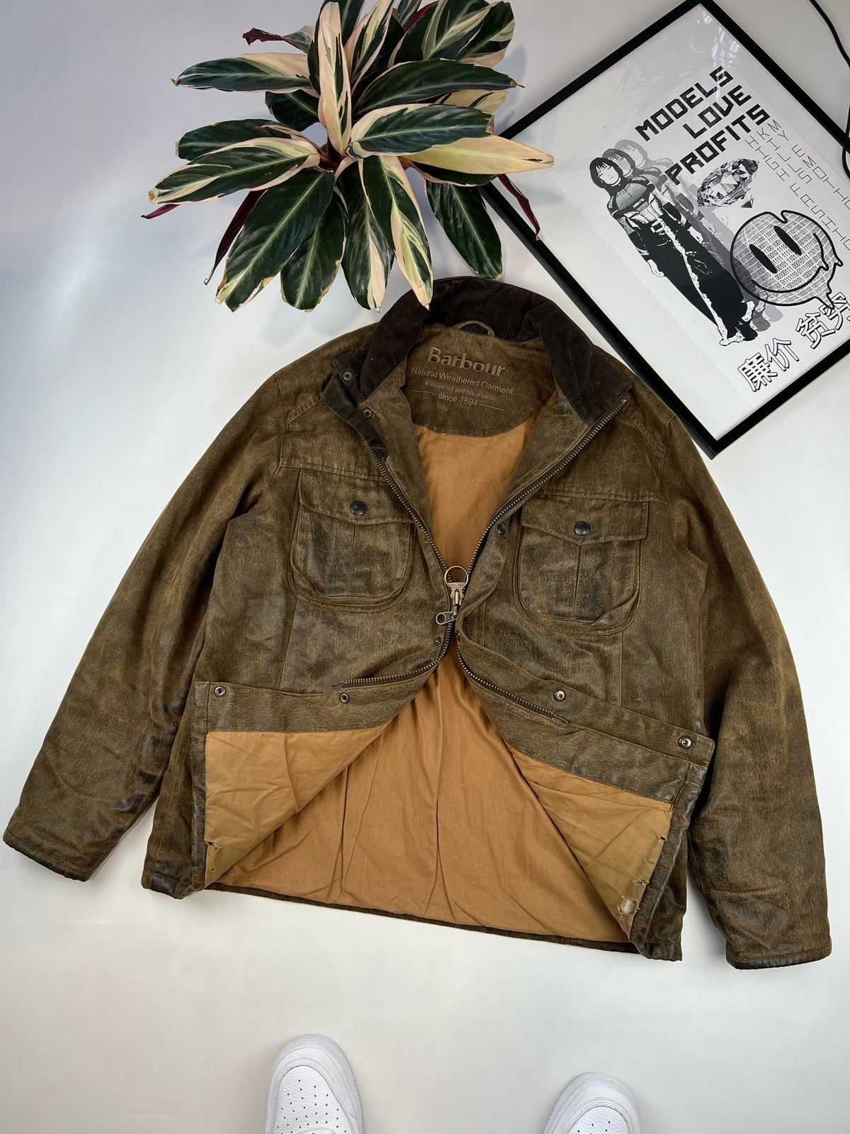 image of Barbour Wax Ford Jacket Waxed Brown, Men's (Size Large)