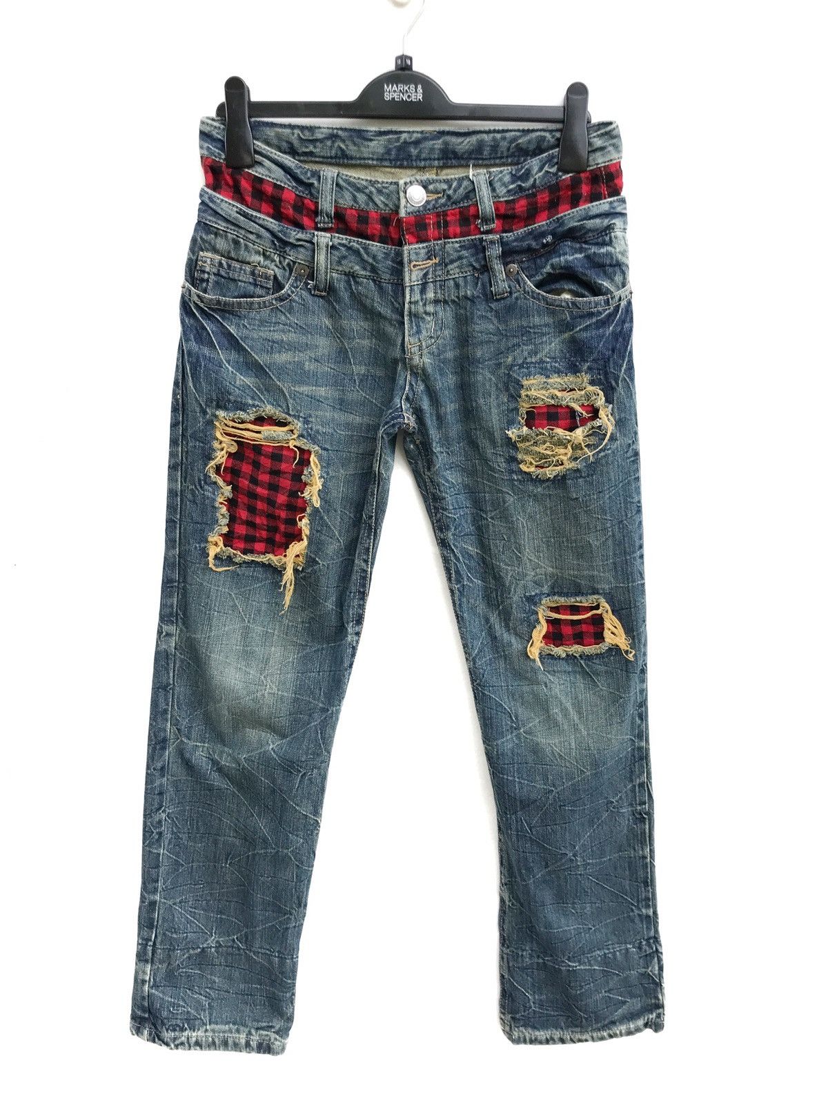 Japanese Brand Japanese Brand Distressed Ripped Double Waist Kapital Style Size US 29 - 1 Thumbnail