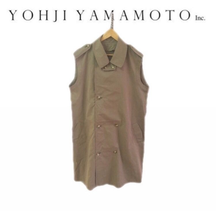 Pre-owned Yohji Yamamoto Y's Sleeveless Button Trenchcoat In Brown