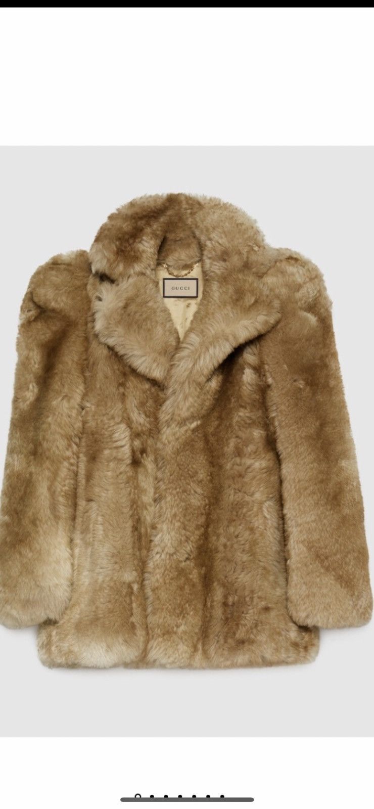 image of Gucci $7,000+Value Shearling Fur Jacket As Worn By Harry Styles in Beige, Men's (Size Medium)