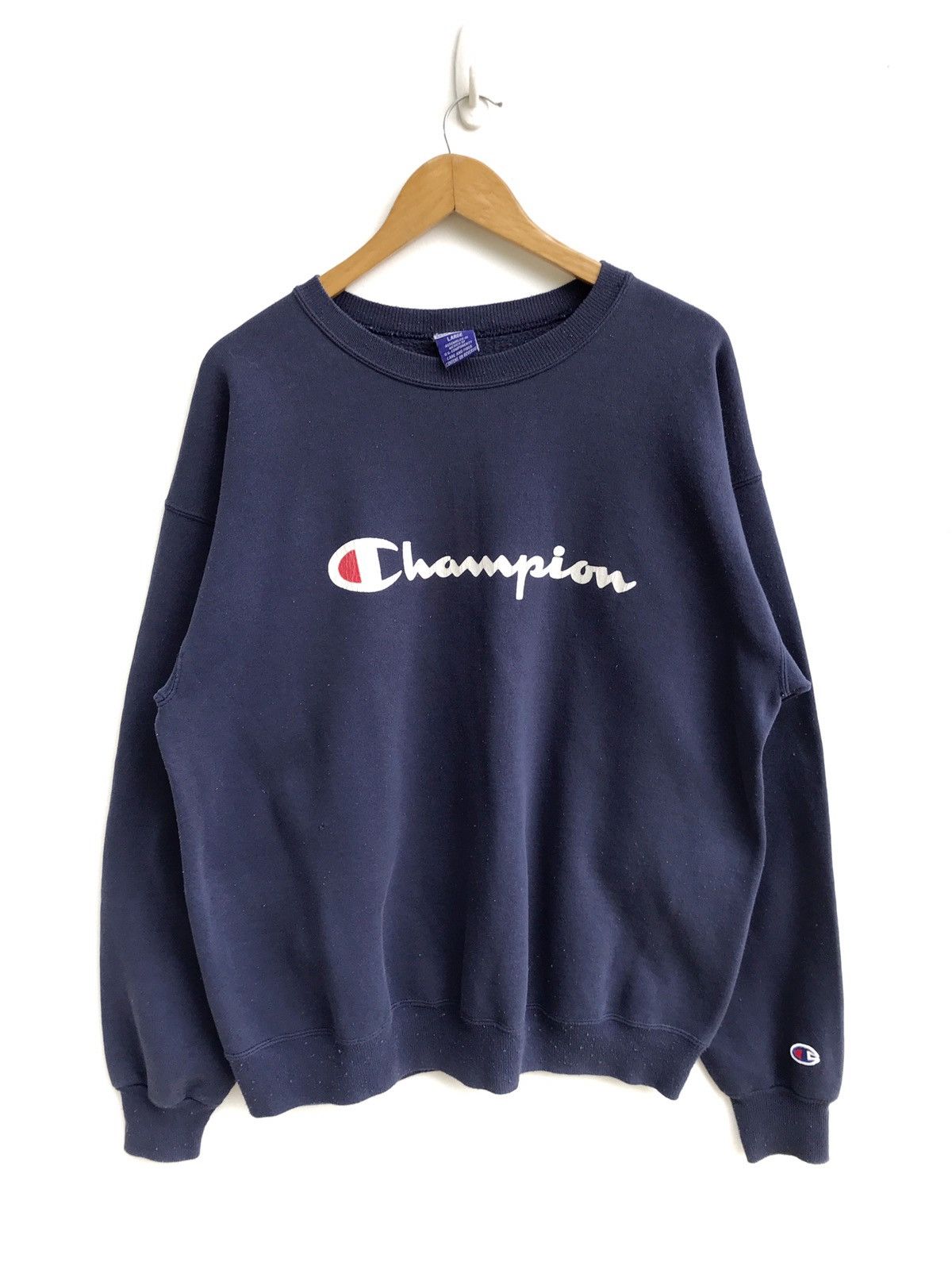 Champion Vintage Champion Iconic Spell Out Logo Sweatshirt Size US L / EU 52-54 / 3 - 1 Thumbnail