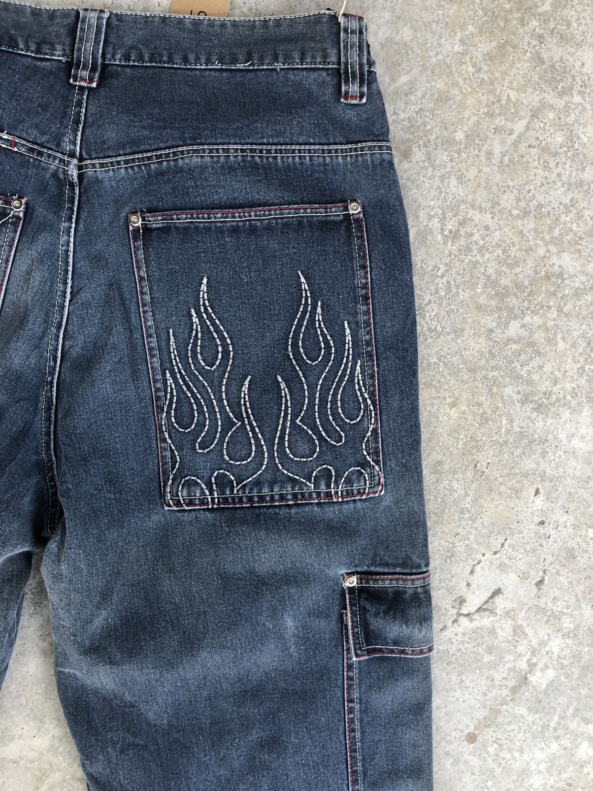Japanese Brand Grass Hither Embroidered Jeans Cargo Pants Size US 34 / EU 50 - 9 Thumbnail