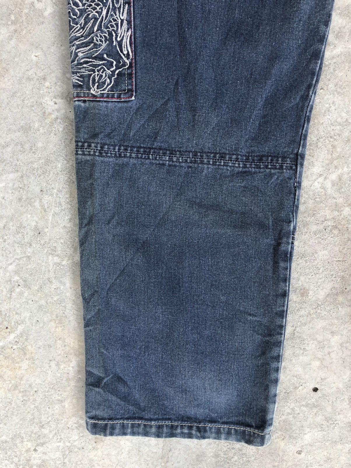 Japanese Brand Grass Hither Embroidered Jeans Cargo Pants Size US 34 / EU 50 - 10 Thumbnail
