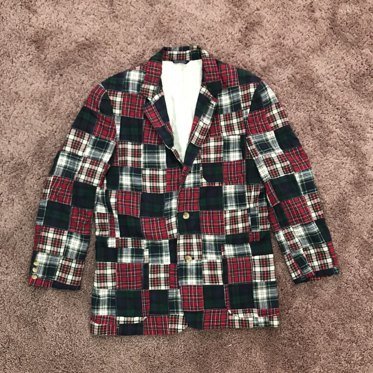 image of Tommy Hilfiger Vintage Patchwork Blazer, Men's (Size Small)