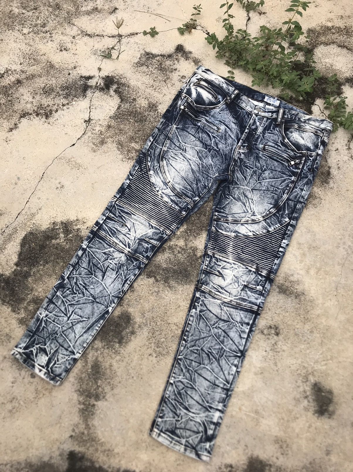 image of Dope Acid Wash Design Rider Pant in Blue, Men's (Size 38)