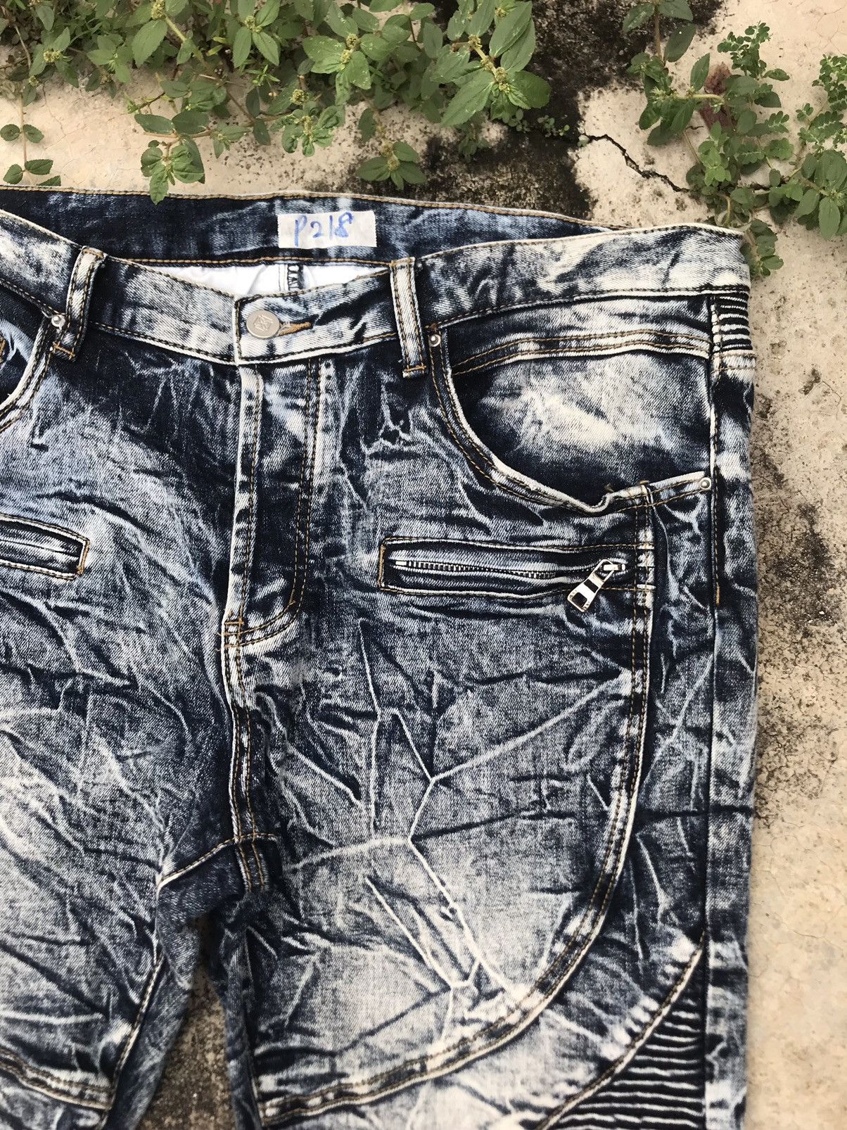 Japanese Brand Dope Acid Wash Design Rider Pant Size US 38 / EU 54 - 4 Thumbnail
