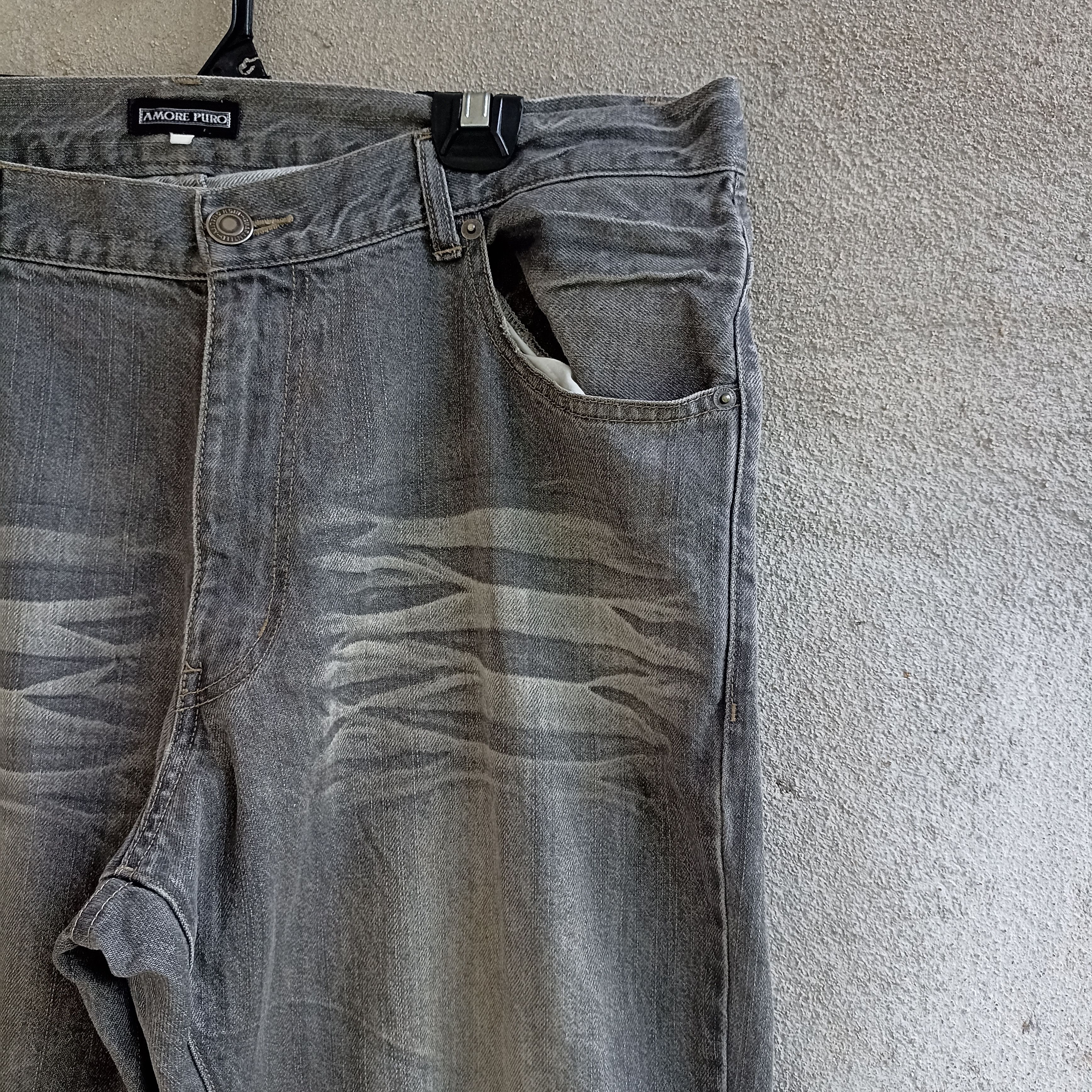 Japanese Brand Faded Amore Pure Black Jeans Pant Size US 37 - 6 Thumbnail