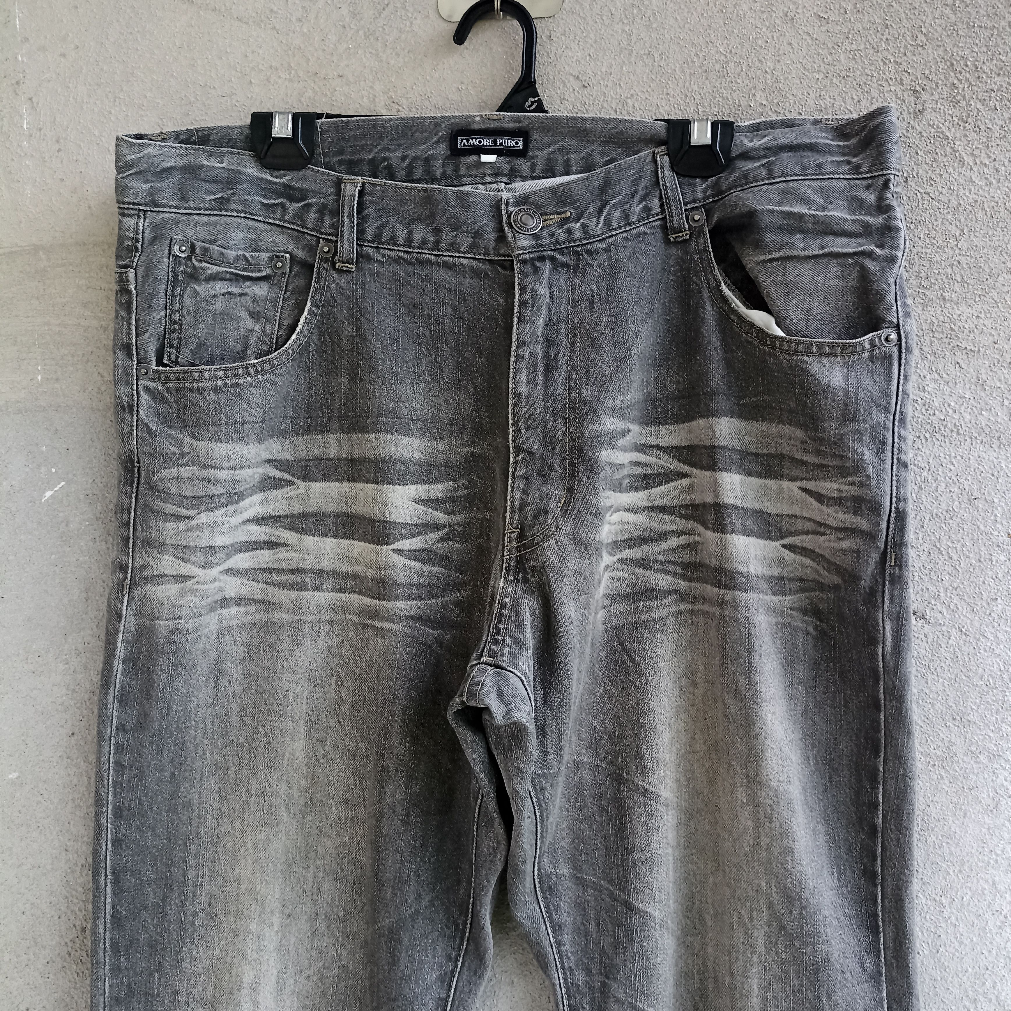 Japanese Brand Faded Amore Pure Black Jeans Pant Size US 37 - 2 Thumbnail