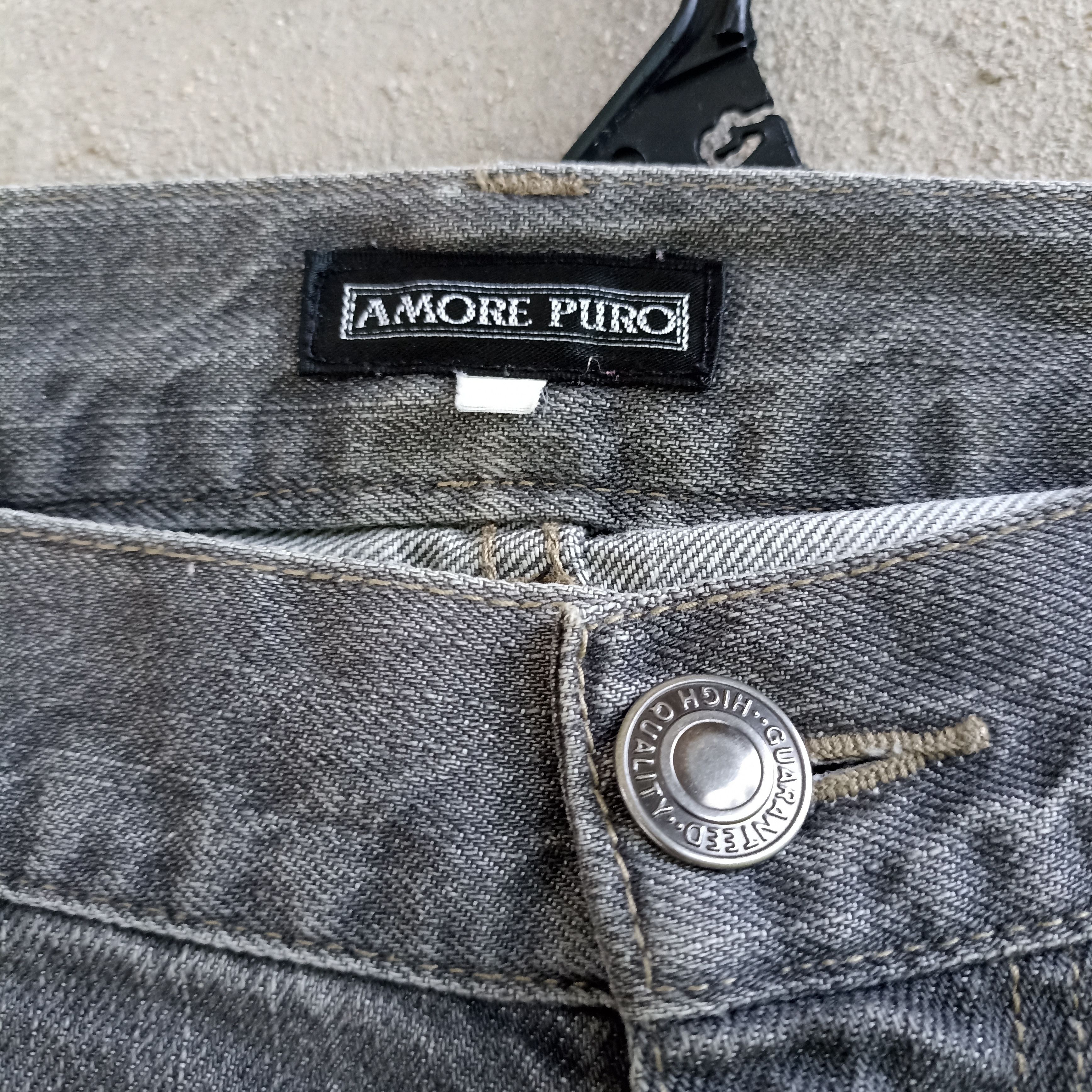 Japanese Brand Faded Amore Pure Black Jeans Pant Size US 37 - 7 Thumbnail