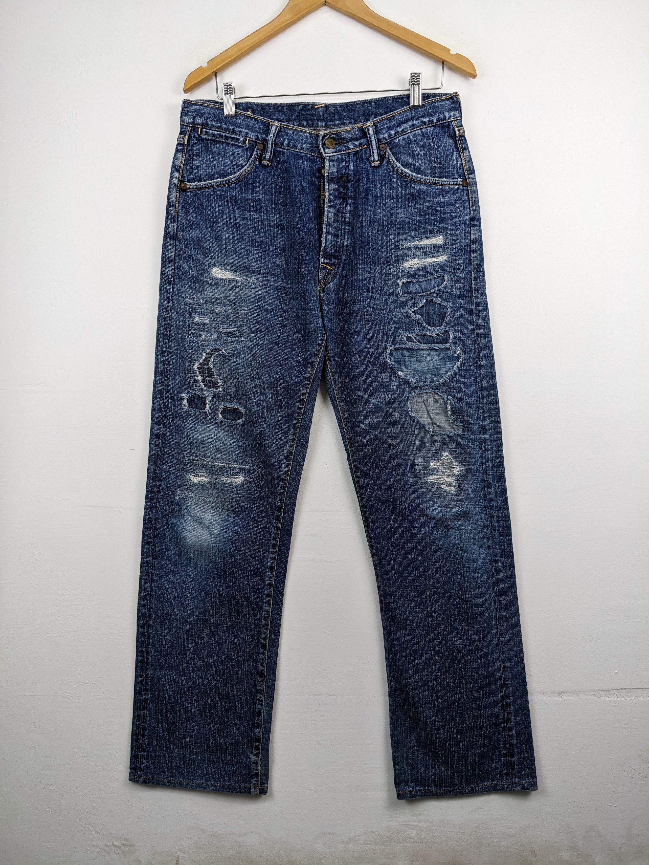 45rpm × Japanese Brand Vintage 45RPM Jeans Distressed Custom Made Size US 32 / EU 48 - 1 Thumbnail