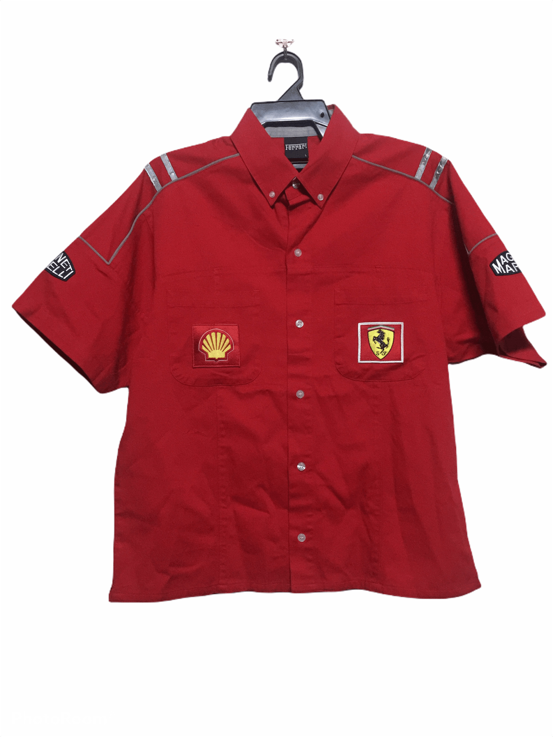 image of Vintage 90's F1 Scuderia Ferrari Pit Crew Shirt in Red, Men's (Size Medium)