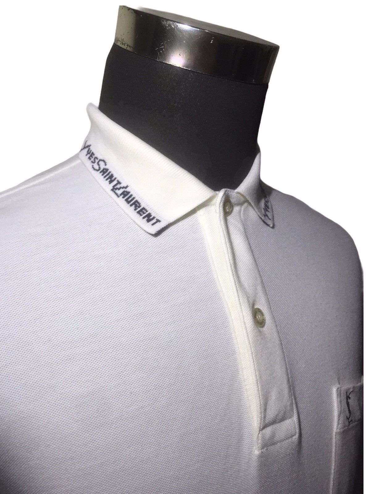 Designer Yves Saint Laurent Collar Spellout Embroidery Wording Shirt Size US M / EU 48-50 / 2 - 9 Thumbnail