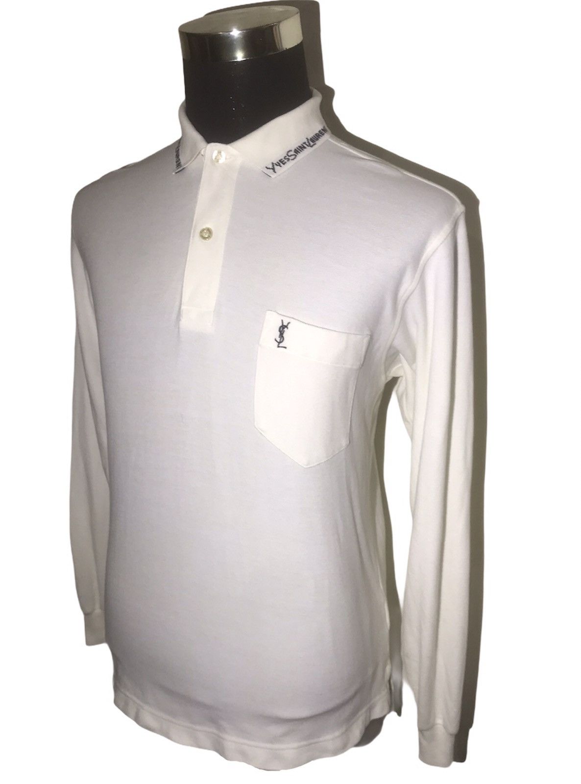Designer Yves Saint Laurent Collar Spellout Embroidery Wording Shirt Size US M / EU 48-50 / 2 - 5 Thumbnail