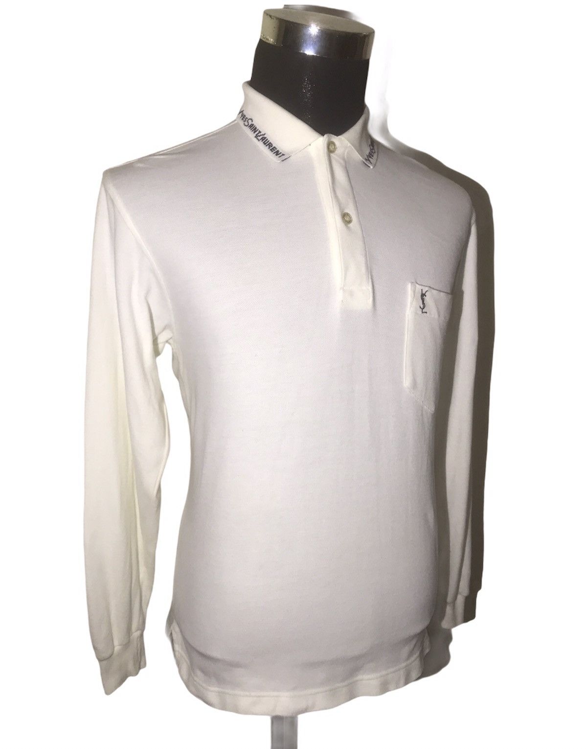 Designer Yves Saint Laurent Collar Spellout Embroidery Wording Shirt Size US M / EU 48-50 / 2 - 7 Thumbnail