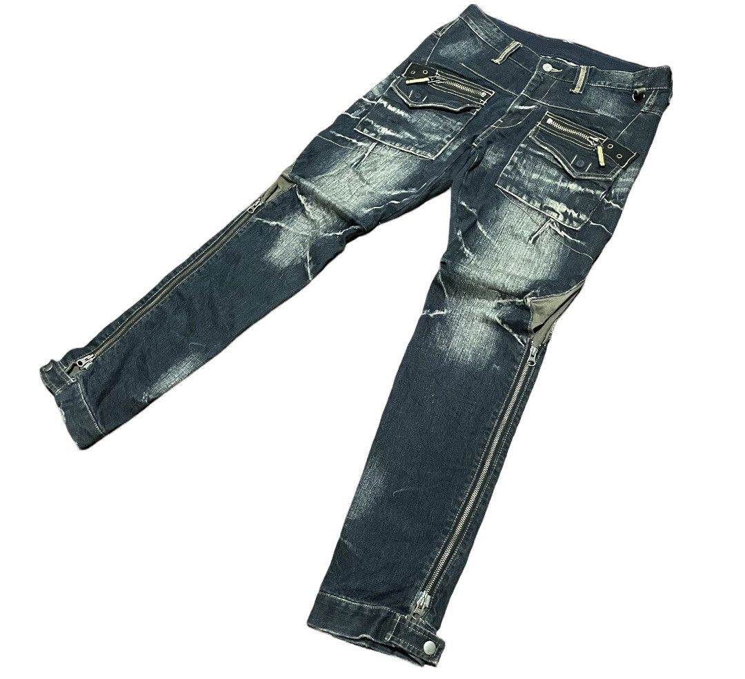 Japanese Brand PPFM Punk Seditionaries Zipper Stone Wash Jeans Size US 34 / EU 50 - 16 Thumbnail