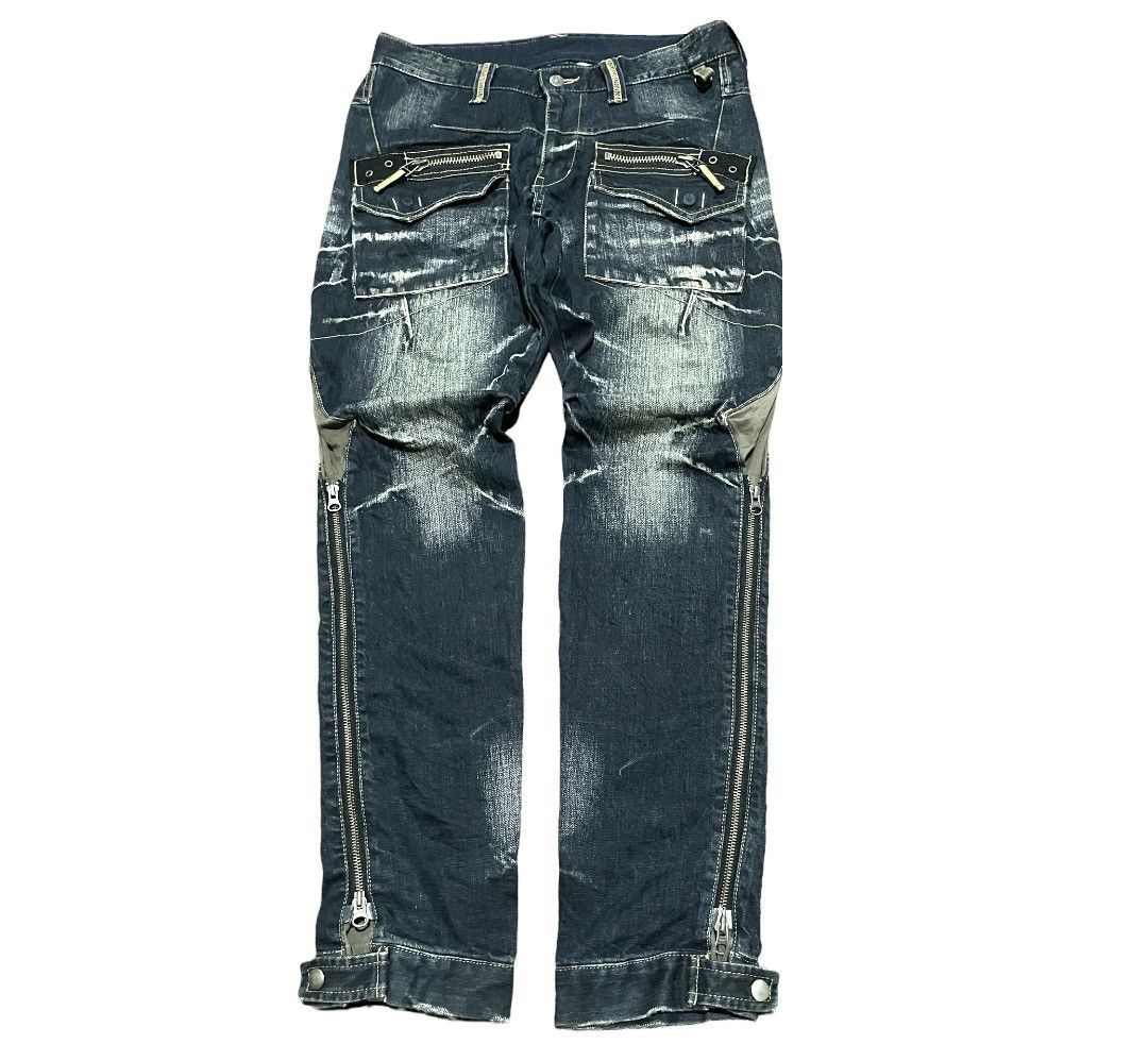 Japanese Brand PPFM Punk Seditionaries Zipper Stone Wash Jeans Size US 34 / EU 50 - 2 Thumbnail