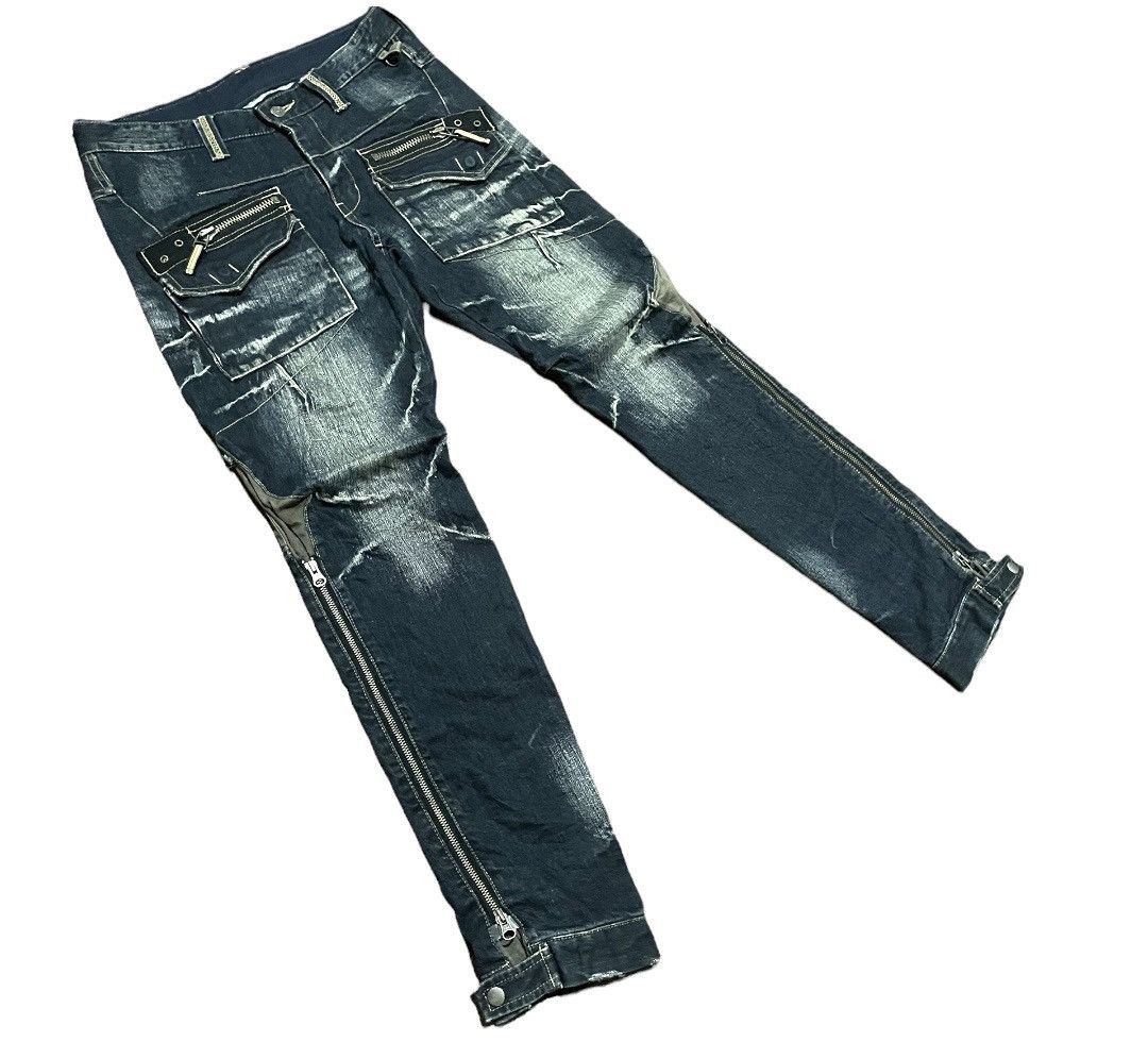 Japanese Brand PPFM Punk Seditionaries Zipper Stone Wash Jeans Size US 34 / EU 50 - 17 Thumbnail