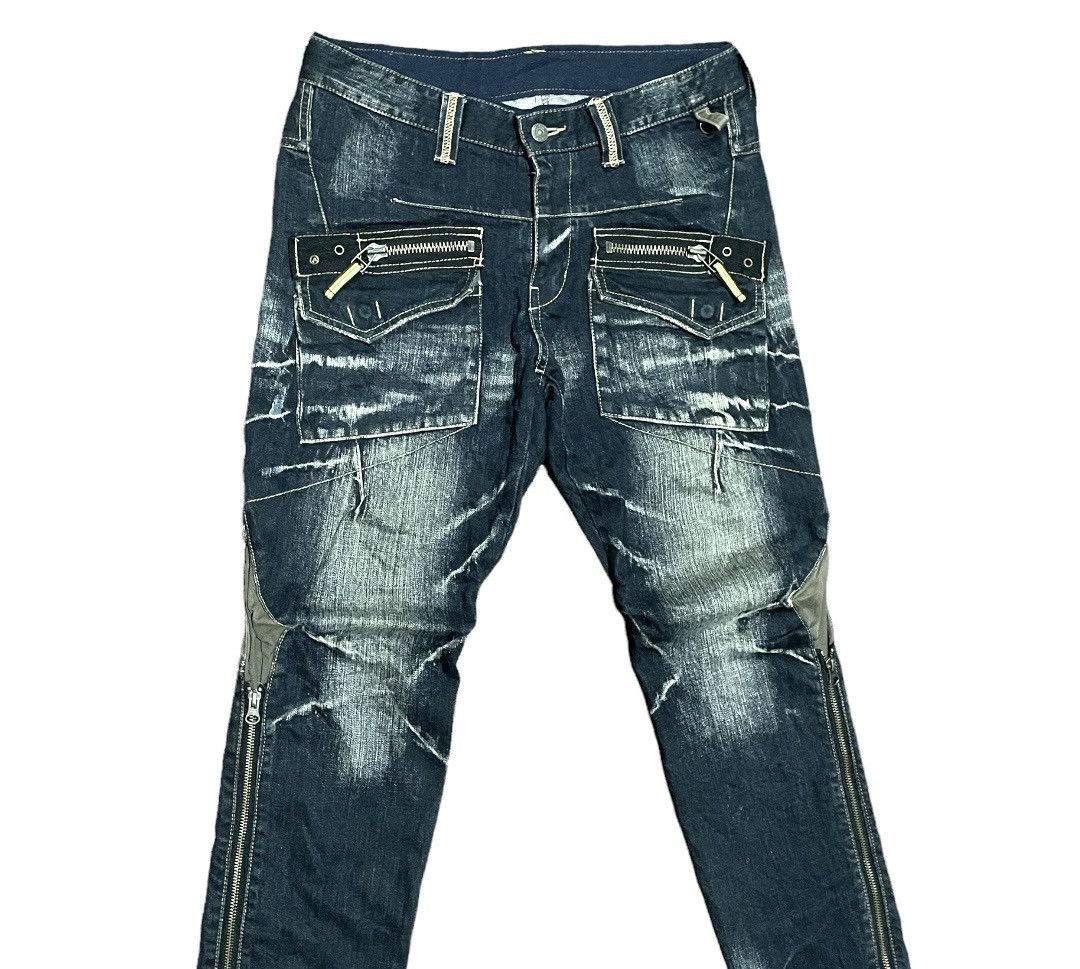 Japanese Brand PPFM Punk Seditionaries Zipper Stone Wash Jeans Size US 34 / EU 50 - 18 Thumbnail