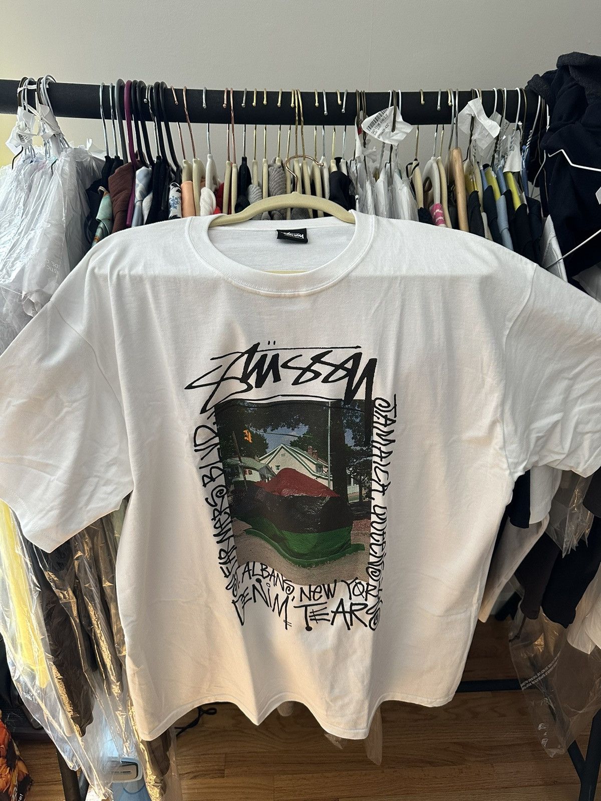 DENIM TEARS × Stussy Stussy x Denim Tears Farmers Blvd Tee | Grailed