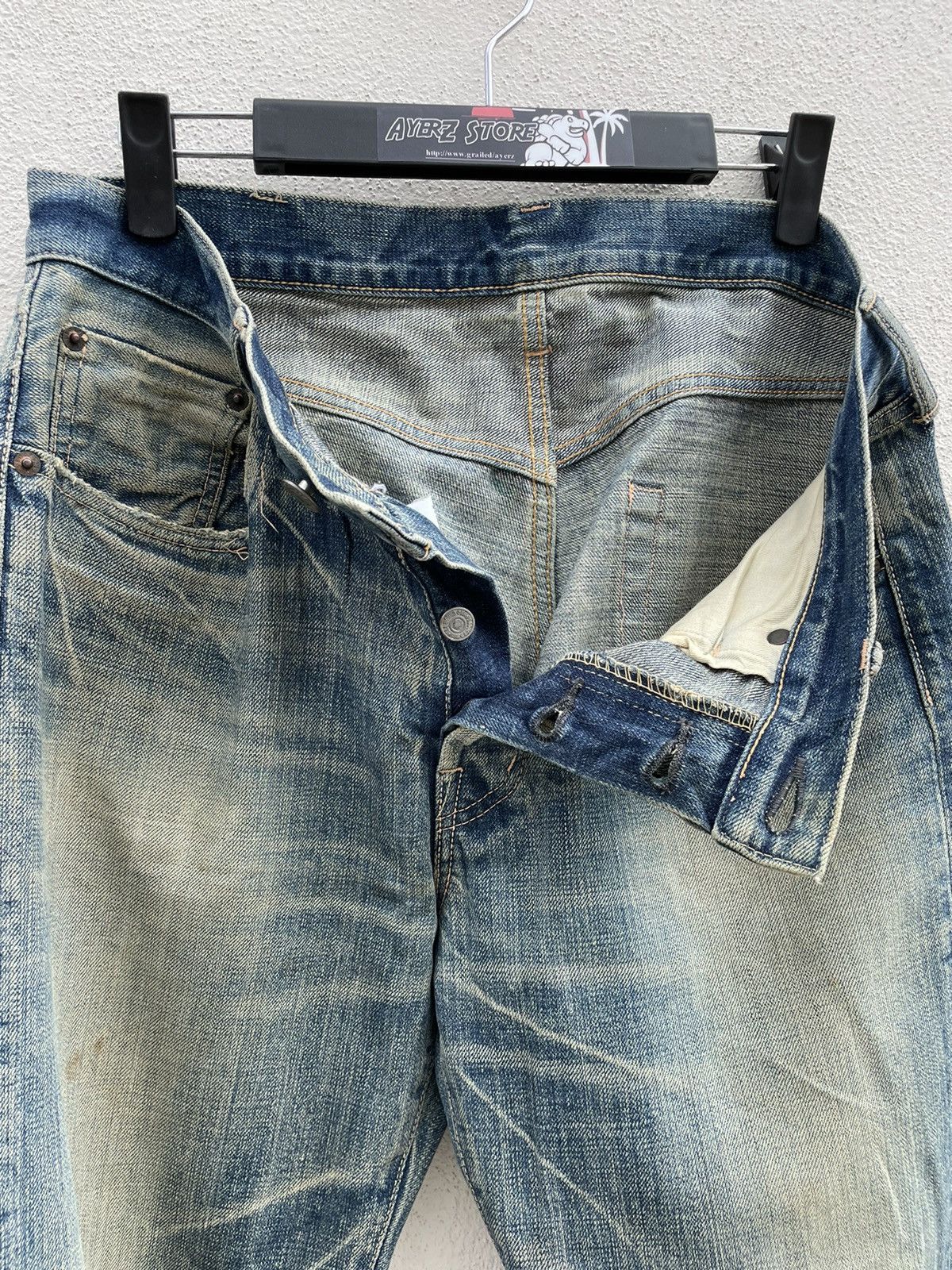 Japanese Brand × Spellbound SPELLBOUND Made in Japan Faded Rips Distressed Denim Jeans Size US 32 / EU 48 - 17 Thumbnail