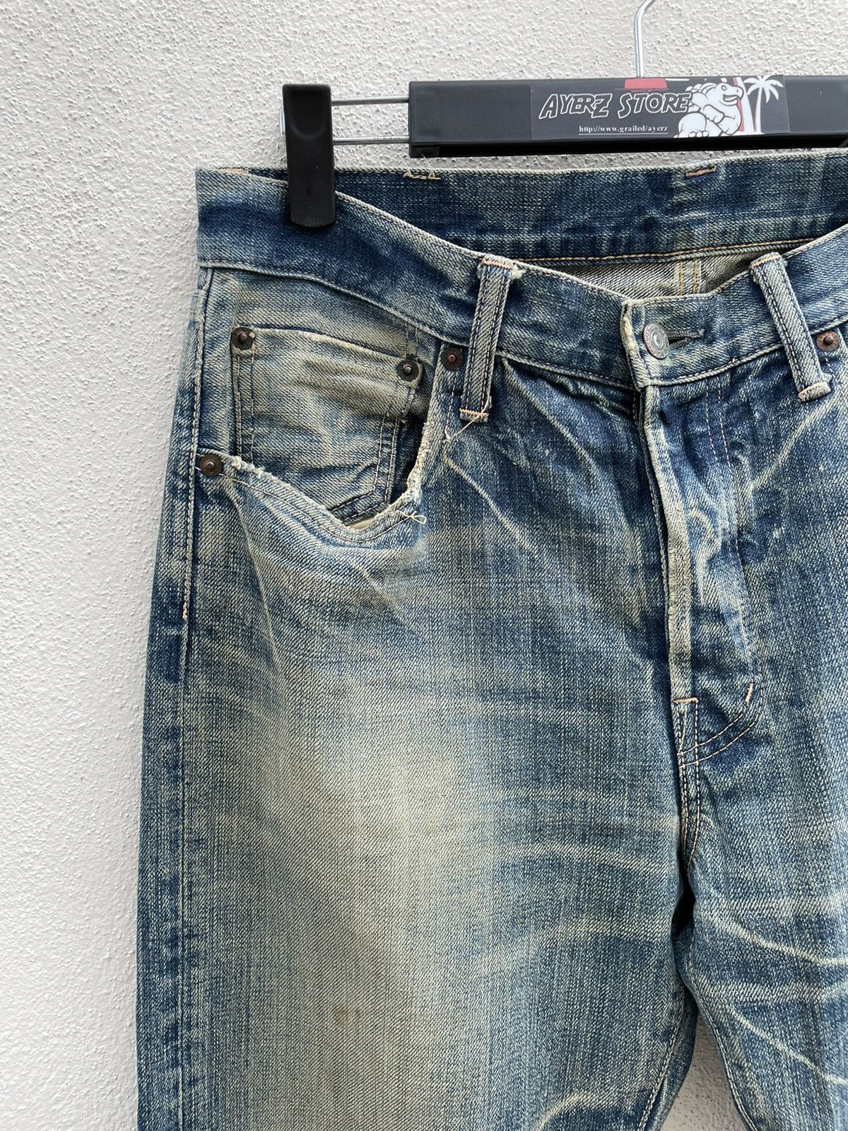 Japanese Brand × Spellbound SPELLBOUND Made in Japan Faded Rips Distressed Denim Jeans Size US 32 / EU 48 - 4 Thumbnail