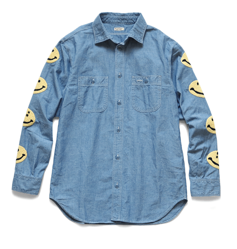 Kapital Kapital Chambray Smile Embroidery Work Shirt Size US L / EU 52-54 / 3 - 2 Thumbnail