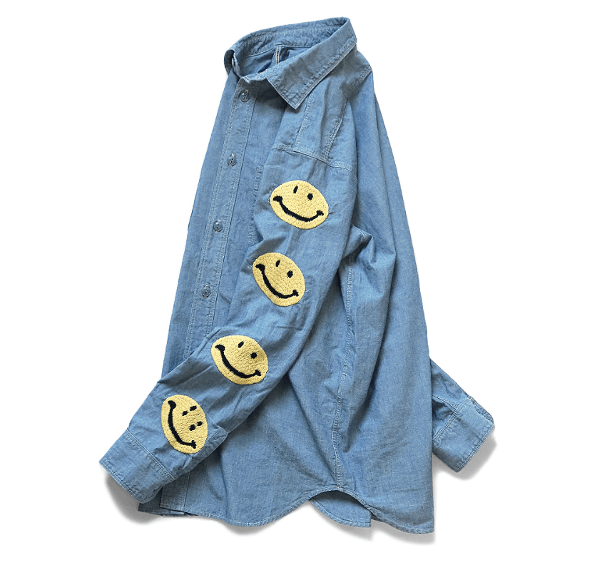 Kapital Kapital Chambray Smile Embroidery Work Shirt Size US L / EU 52-54 / 3 - 1 Thumbnail
