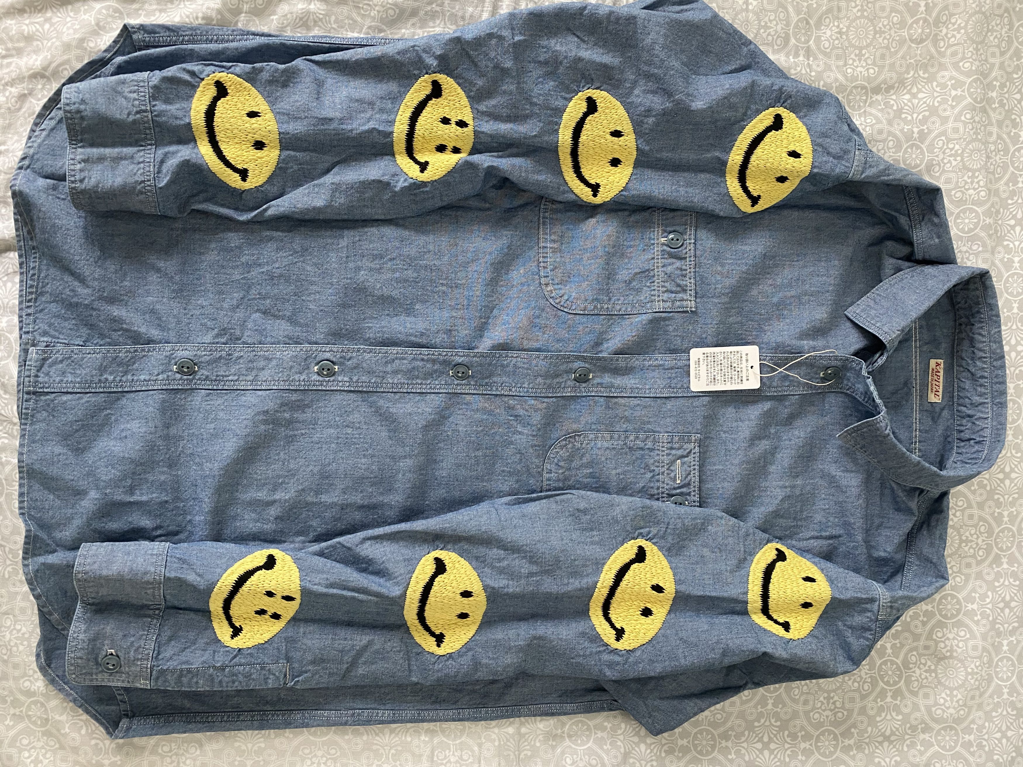 Kapital Kapital Chambray Smile Embroidery Work Shirt Size US L / EU 52-54 / 3 - 5 Thumbnail